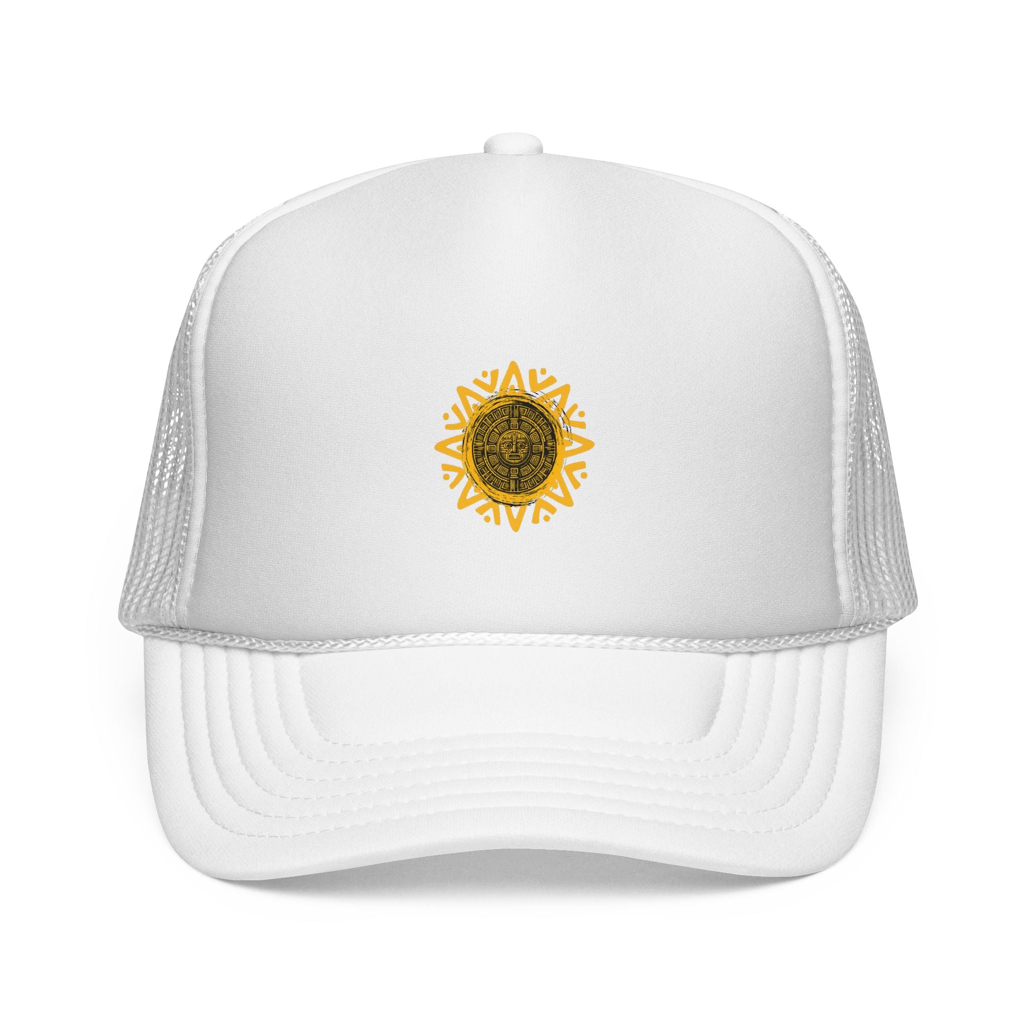 Sunflower Mandala Trucker Cap — Floral Mesh Back Hat for Outdoor & Casual Wear