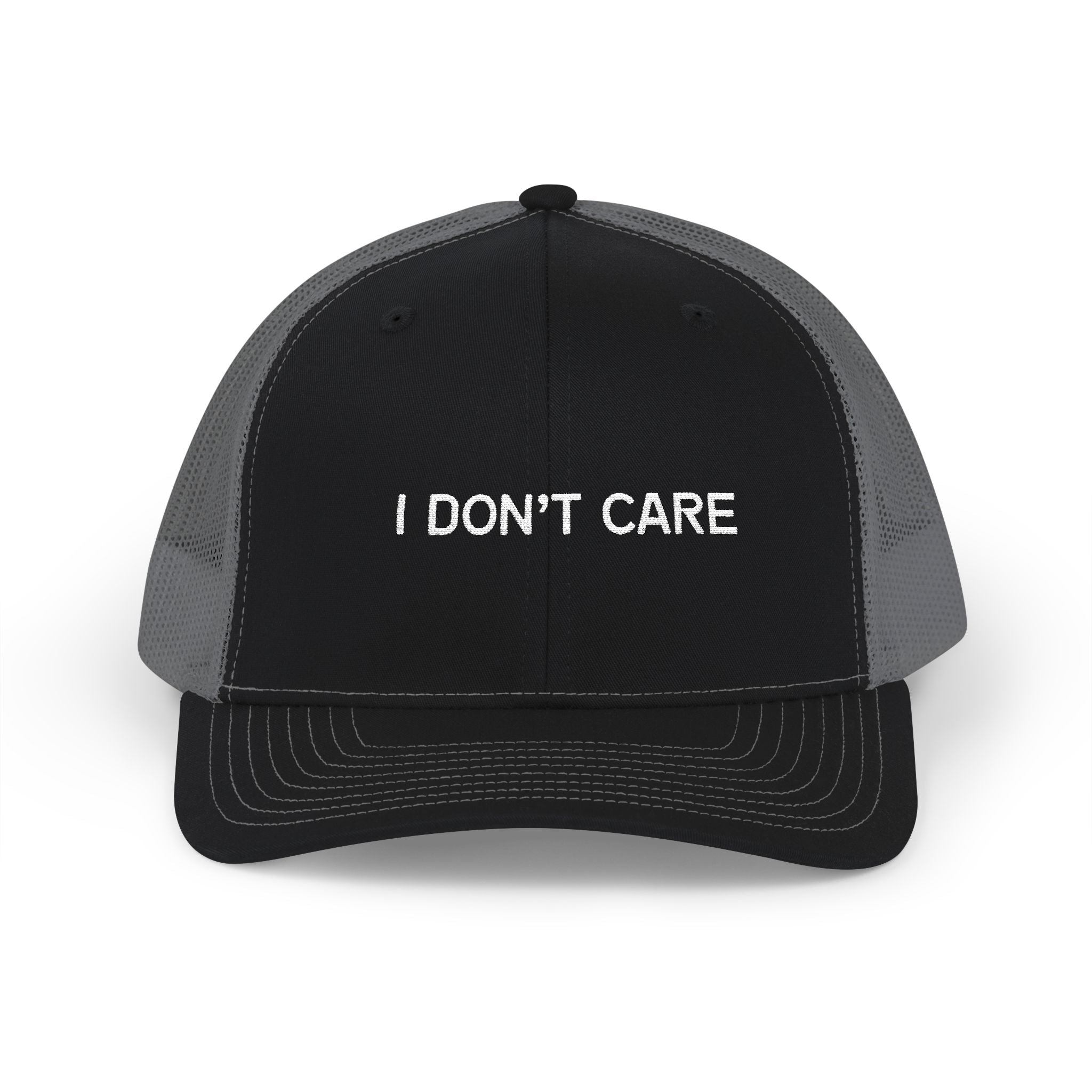 I Don't Care Embroidered Trucker Cap