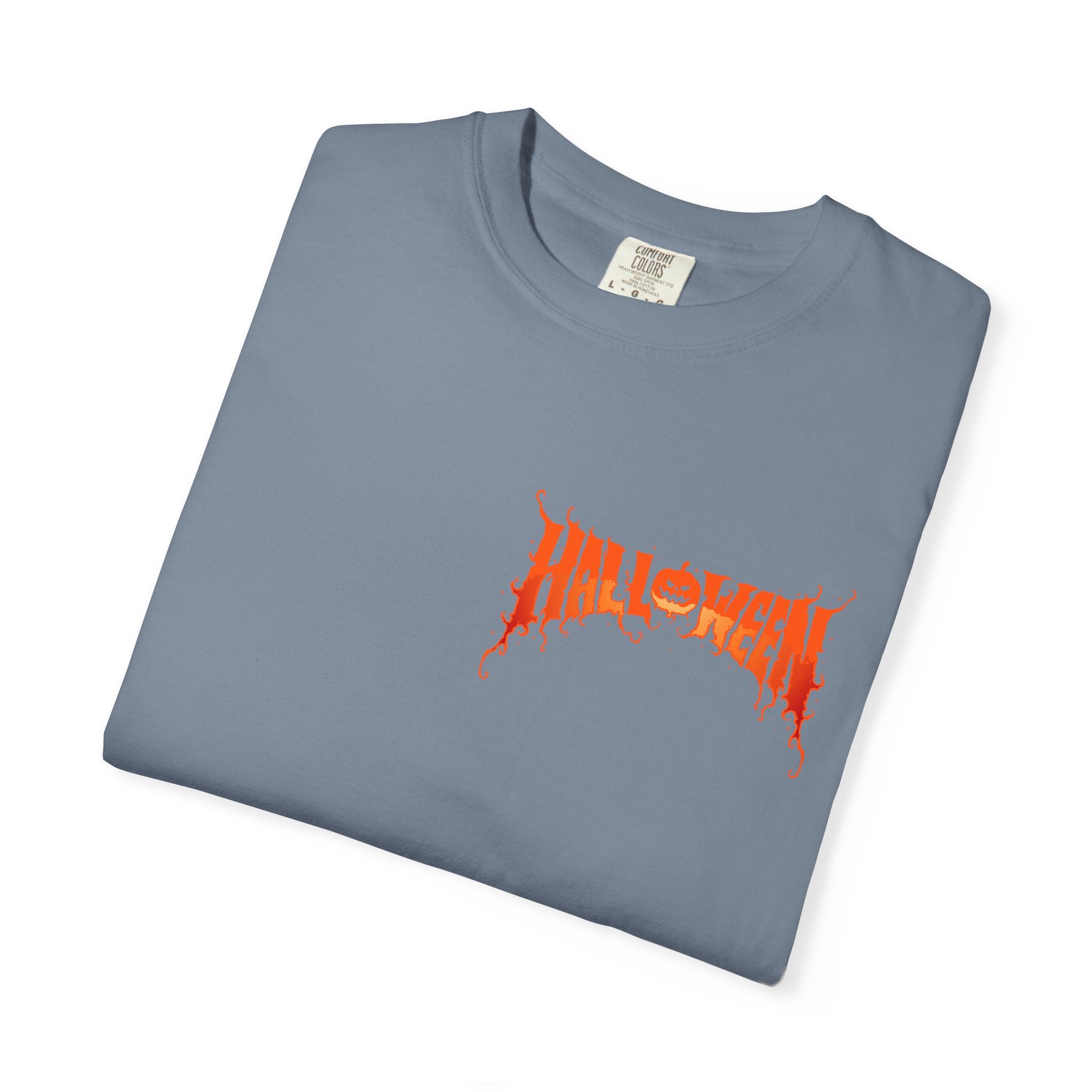Halloween Unisex Garment-Dyed T-Shirt, Pumpkin Tee, Spooky Apparel, Fall Festival Shirt, Trick-or-Treat Top, Halloween Costume