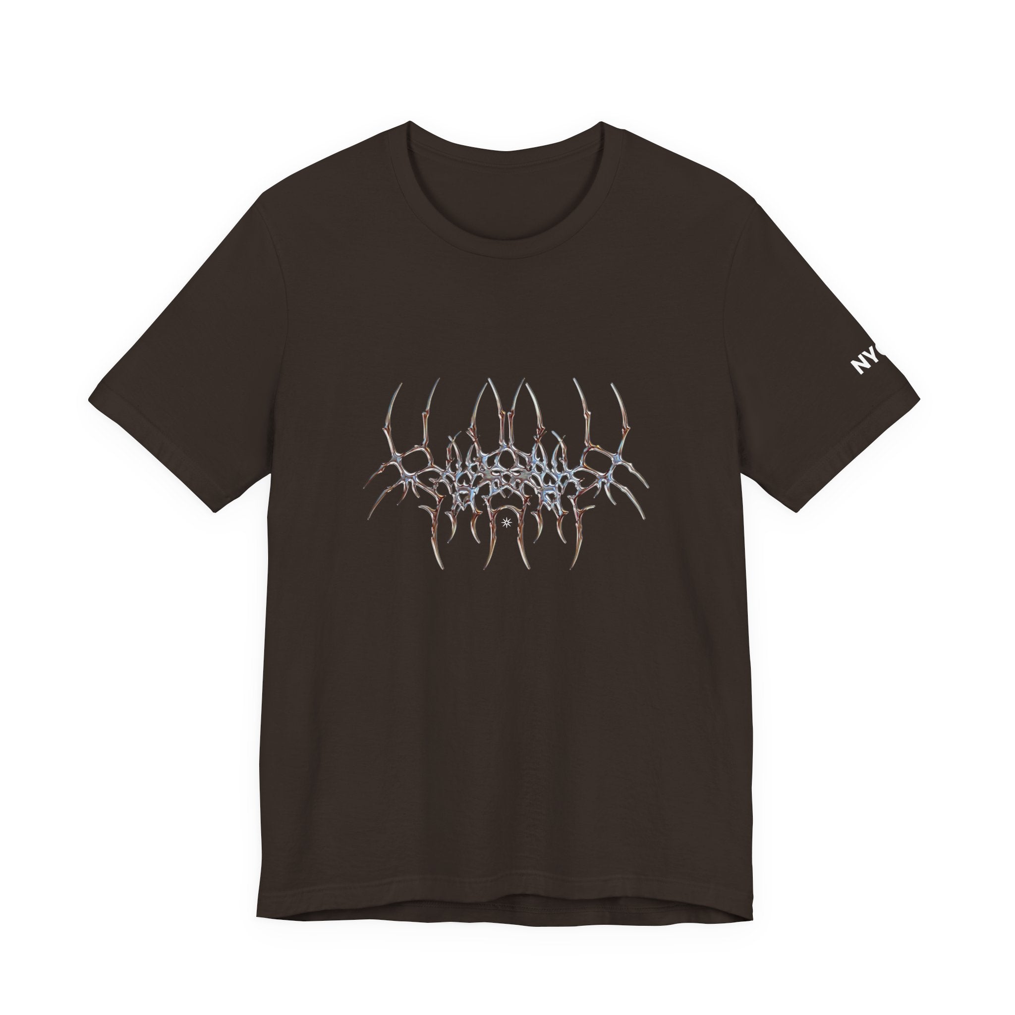 Gothic Spider Web Graphic Tee — Trippy Dark Metal Design