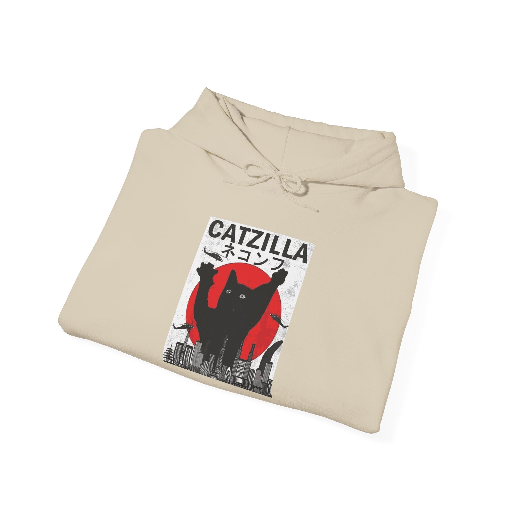 Unisex Catzilla Hoodie | Cozy Sweatshirt for Cat Lovers, Unique Gift for Pet Owners, Funny Cat Lover Apparel, Trendy Streetwear