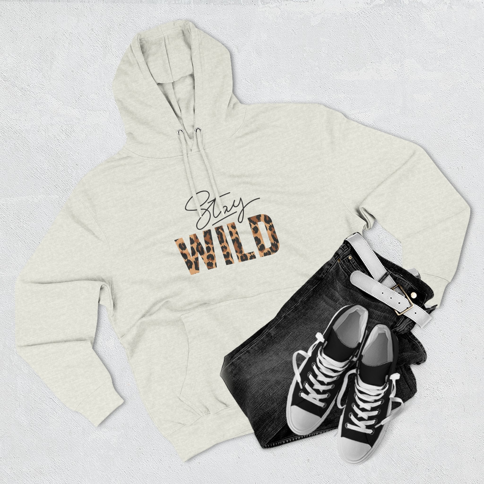 Stay Wild Fleece Hoodie - Cozy, Stylish, Perfect for Adventures, Great for Fall/Winter, Unique Gift Idea