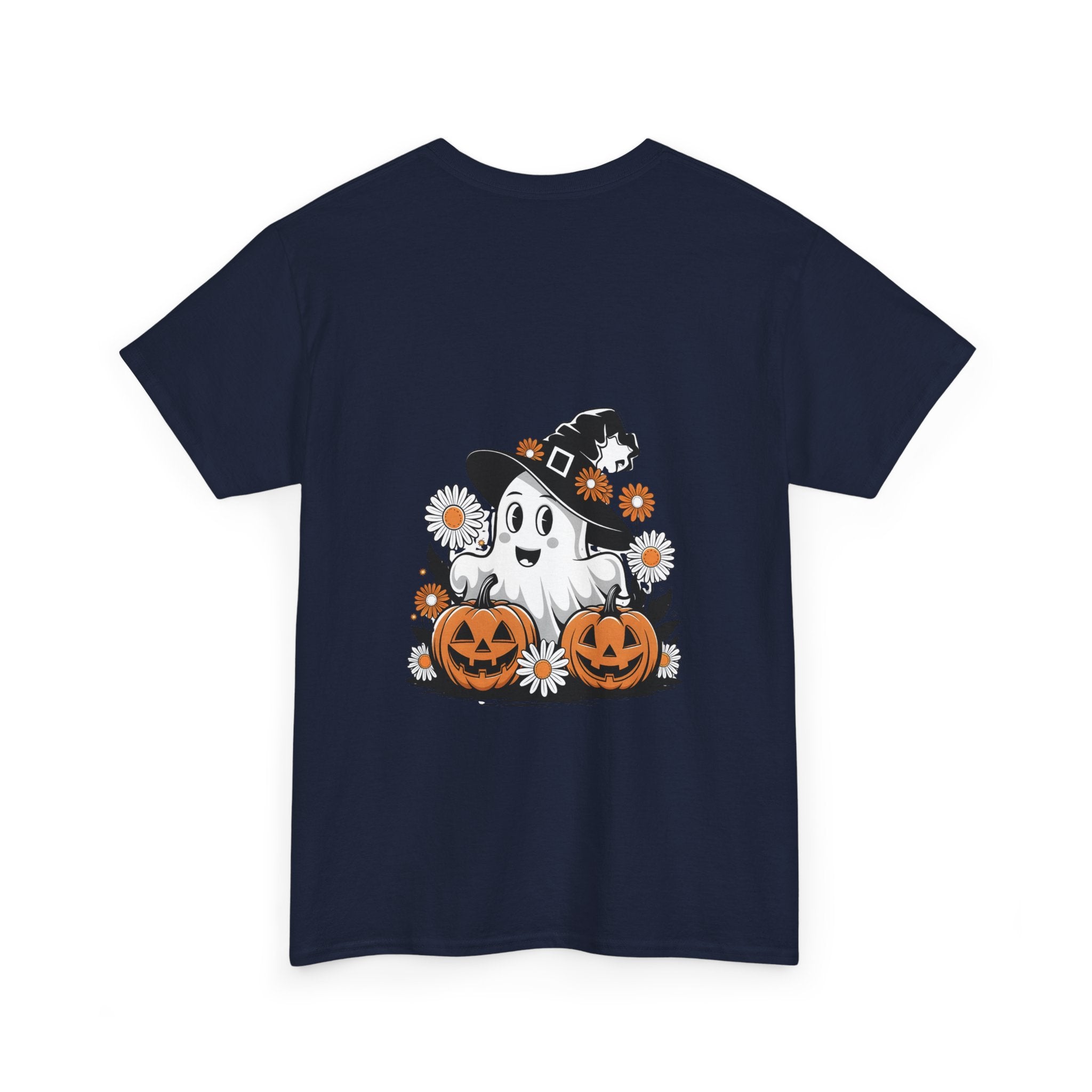 Halloween Ghost & Pumpkin Tee, Unisex Halloween Shirt, Spooky T-Shirt, Fall Fashion, Trick or Treat Top, Seasonal Apparel