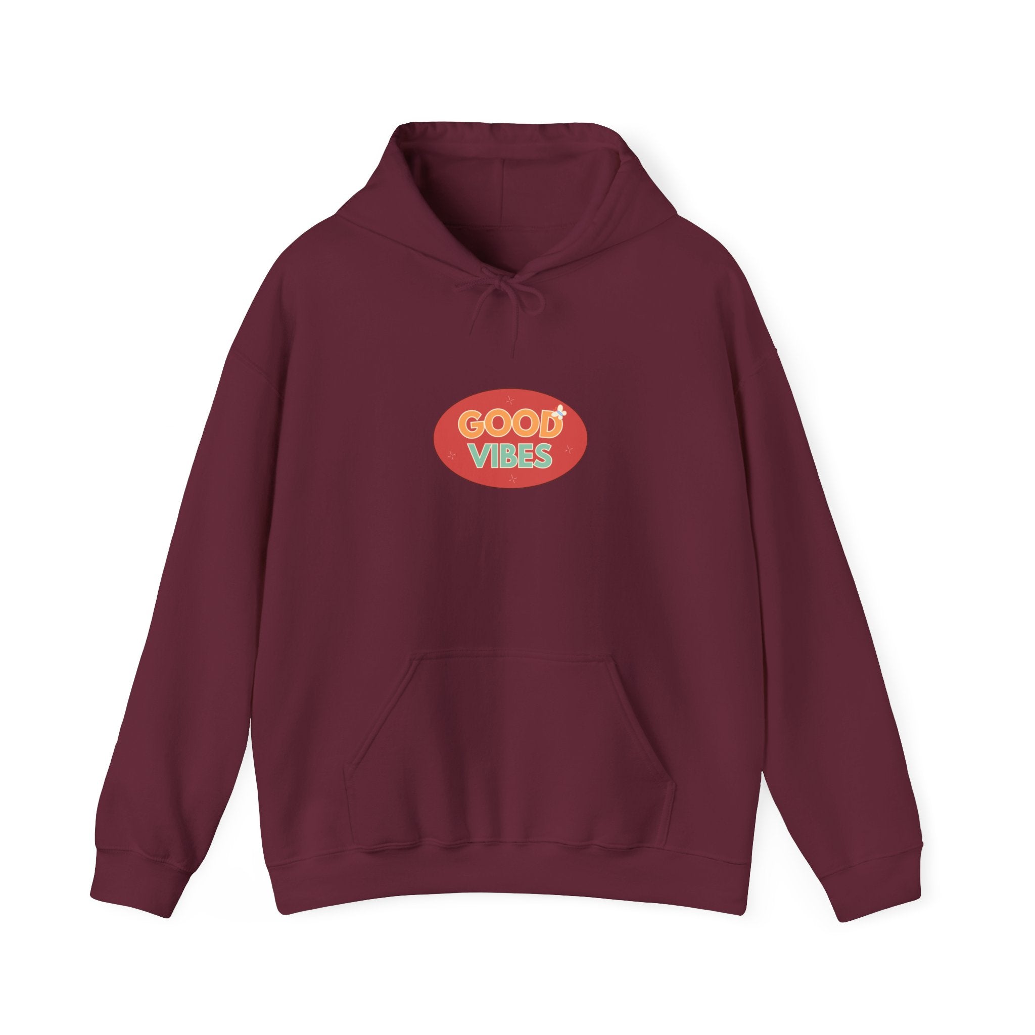 Good Vibes Unisex Hooded Sweatshirt, Casual Wear, Streetwear, Gift for Her, Cozy Apparel, Fun Fashion