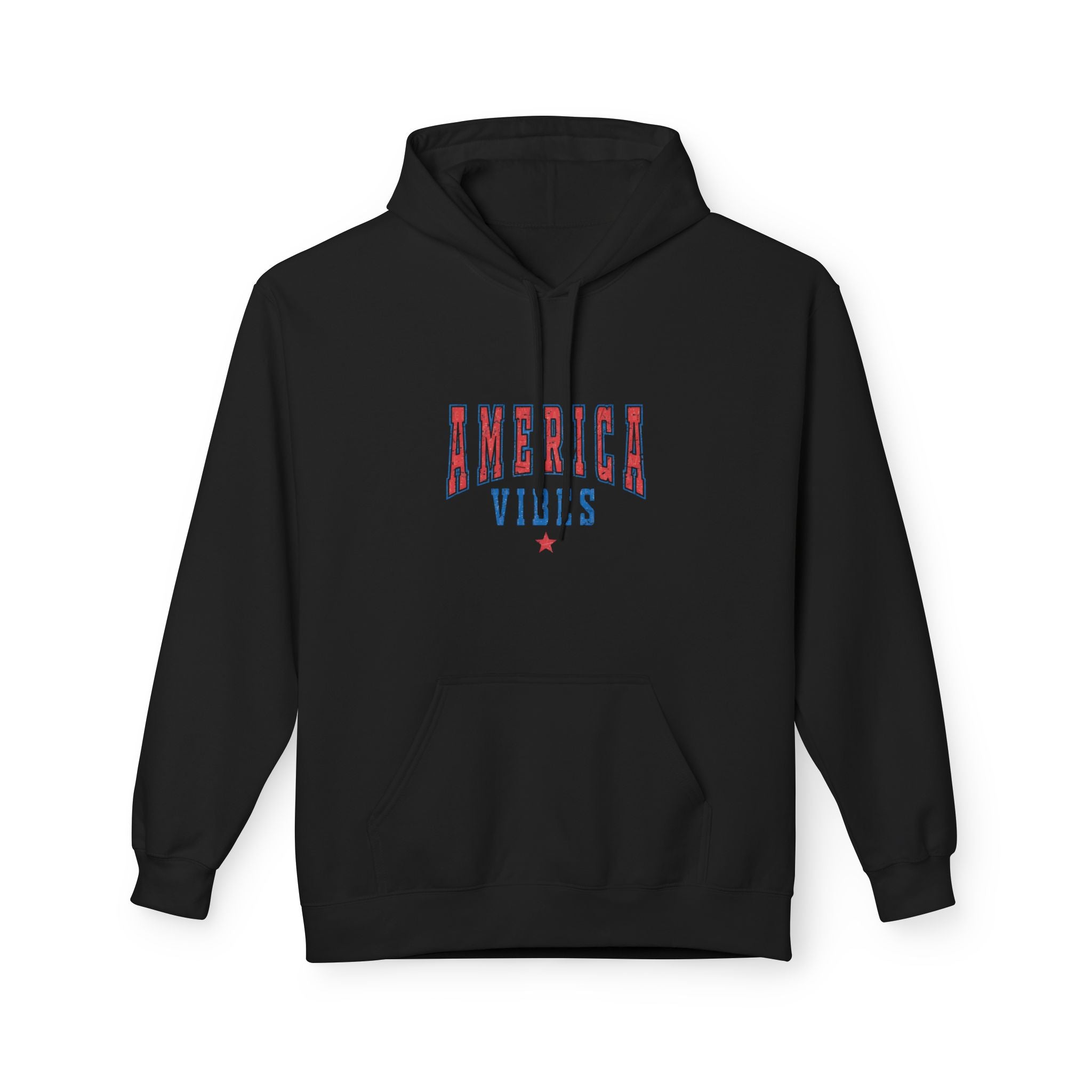America Vibes Hoodie — Patriotic Red White & Blue Pullover