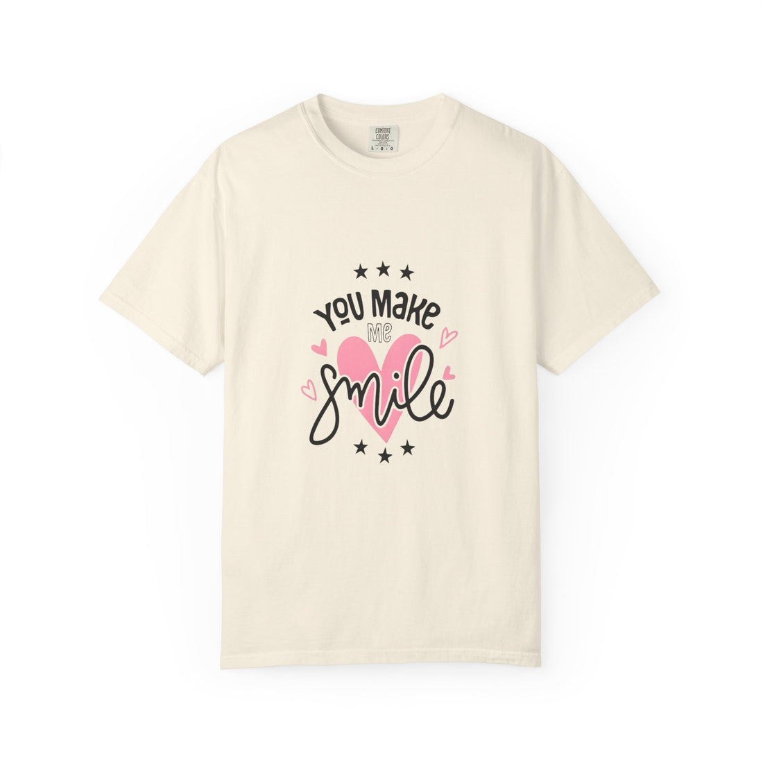 You Make Me Smile T-Shirt — Cute Heart Graphic Tee for Valentine’s & Everyday