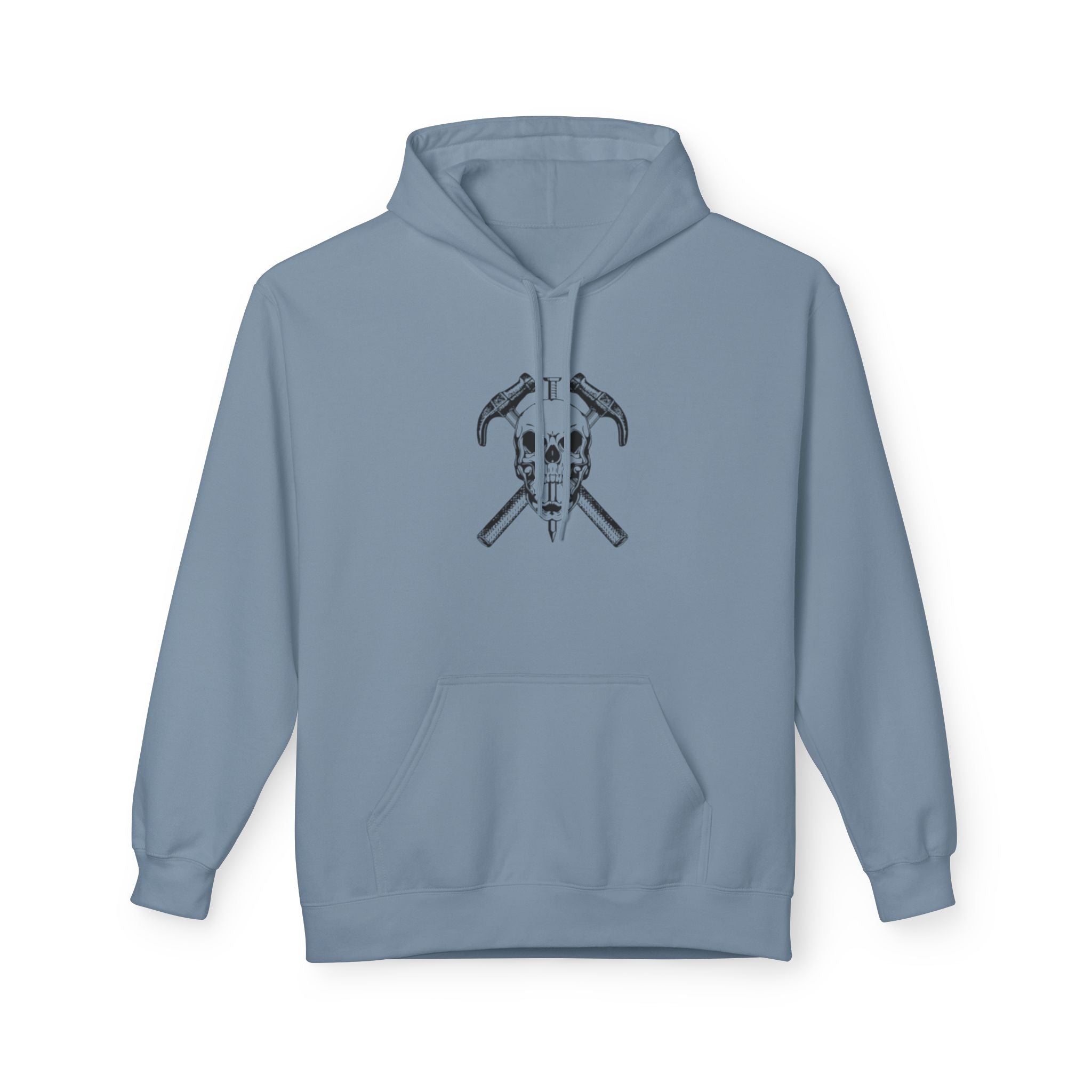 Skull & Hammers Hoodie — Gothic Construction Graphic Pullover