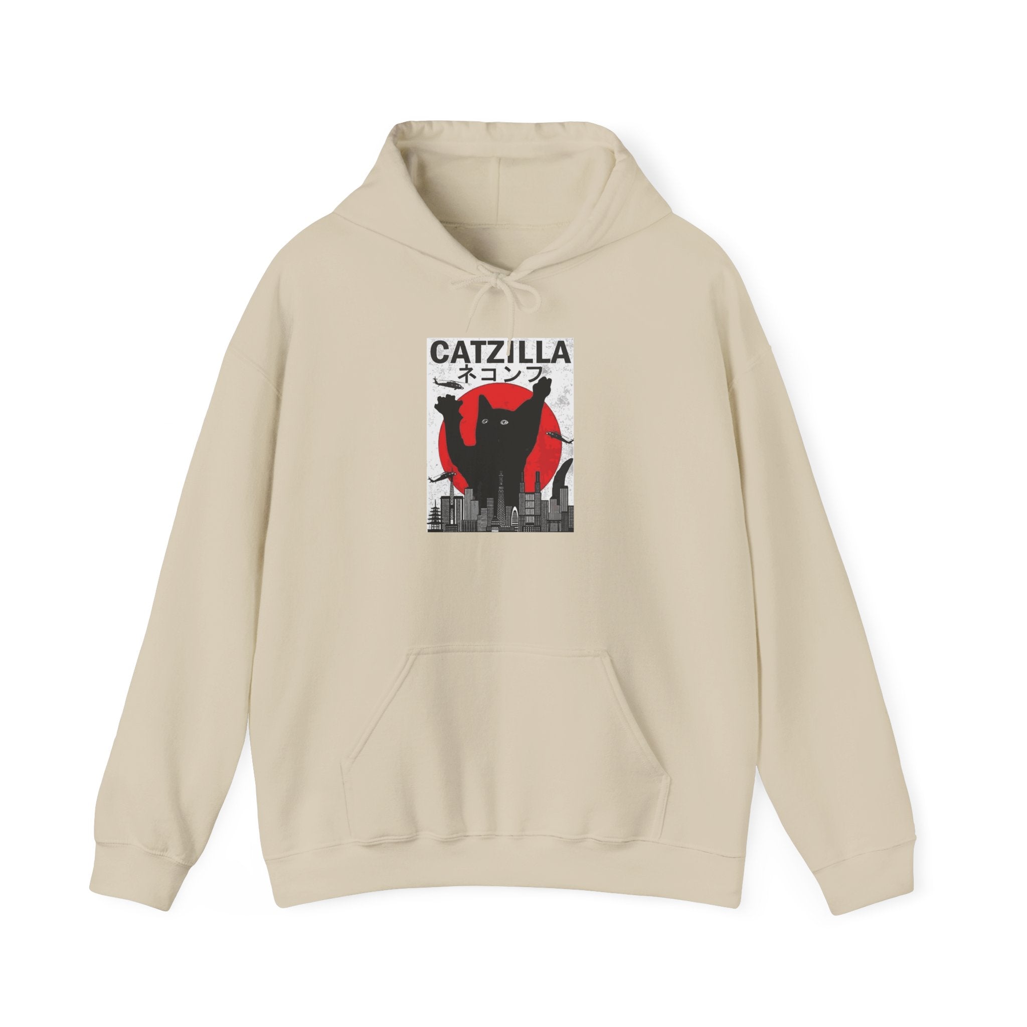 Unisex Catzilla Hoodie | Cozy Sweatshirt for Cat Lovers, Unique Gift for Pet Owners, Funny Cat Lover Apparel, Trendy Streetwear