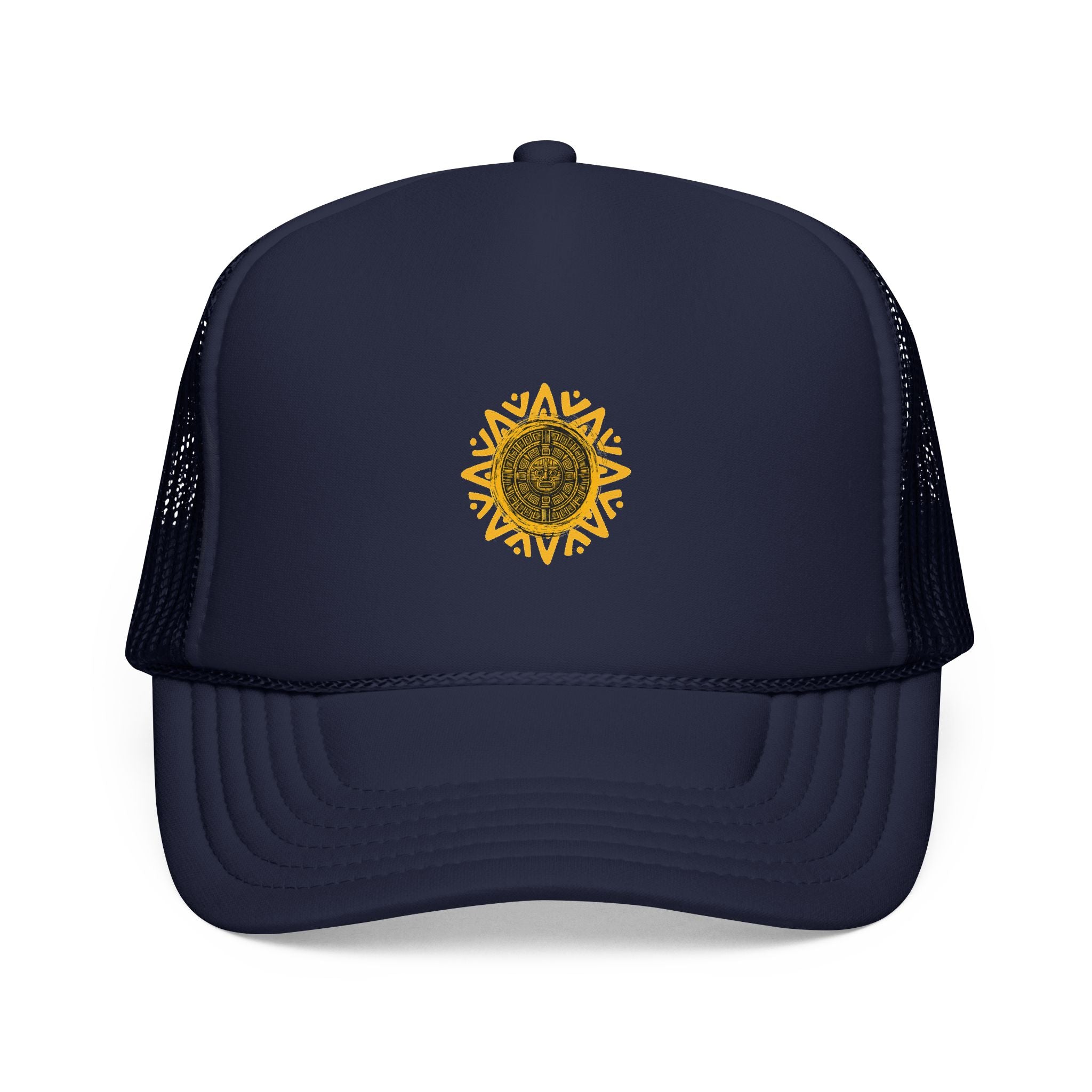 Sunflower Mandala Trucker Cap — Floral Mesh Back Hat for Outdoor & Casual Wear