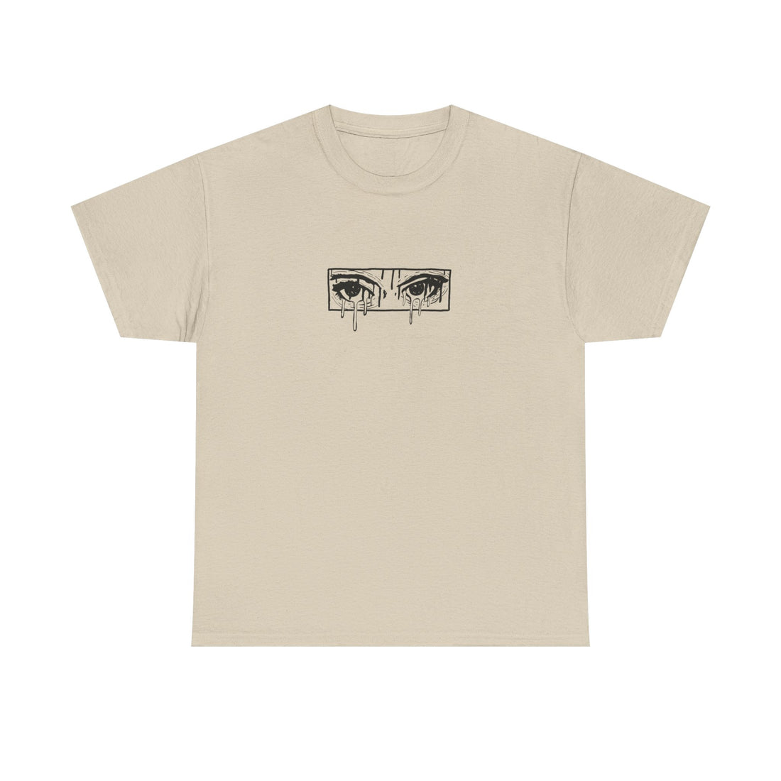 T-Shirt — Minimal Anime Eyes Graphic Tee with 'Cutzz' Script Back
