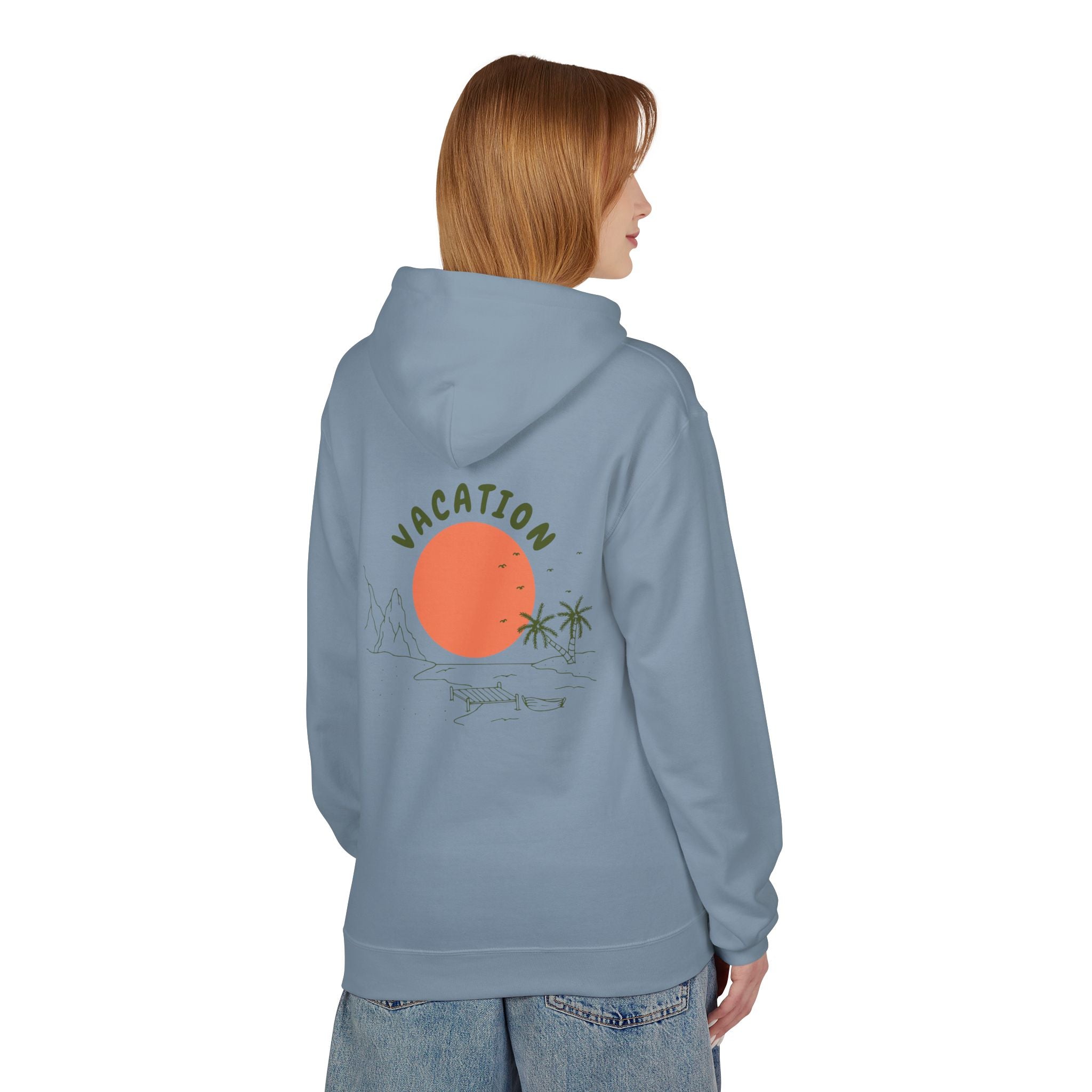 Vacation Graphic Hoodie — Retro Sunset Beach Pullover