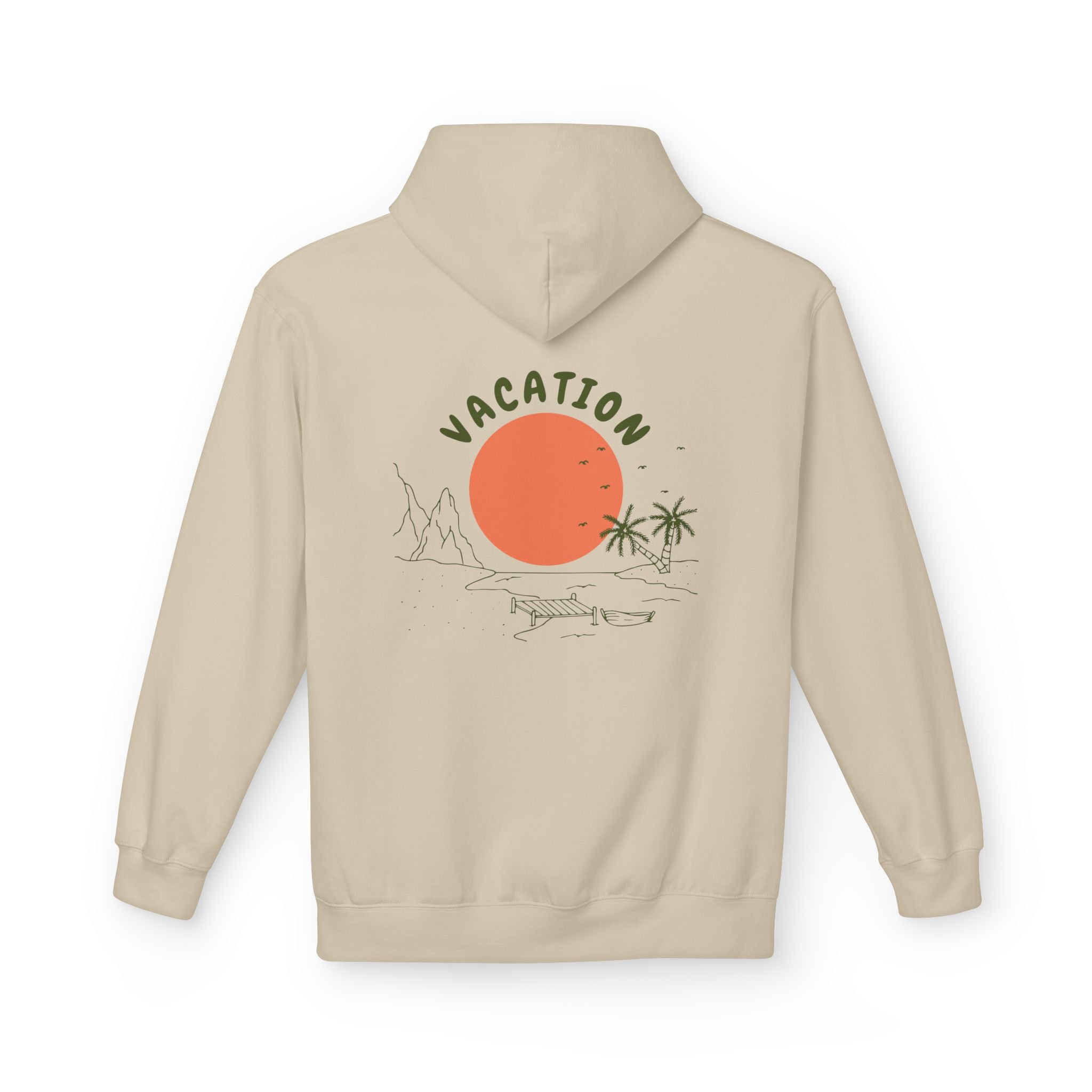 Vacation Graphic Hoodie — Retro Sunset Beach Pullover