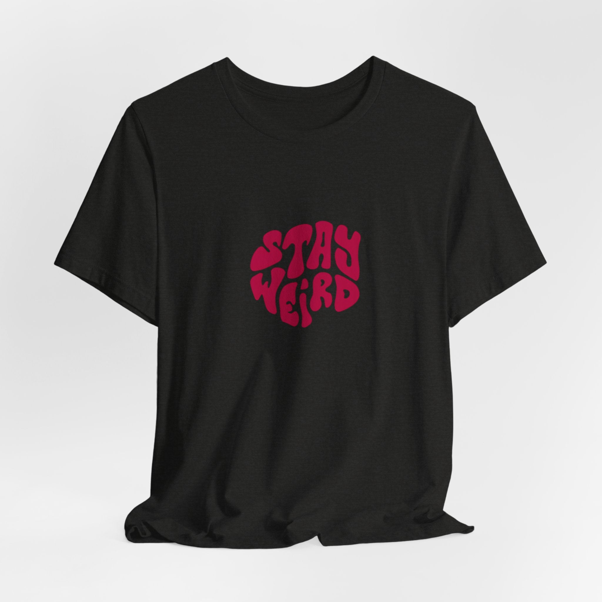 Stay Weird Tee — Retro Statue Bubblegum Graphic T-Shirt