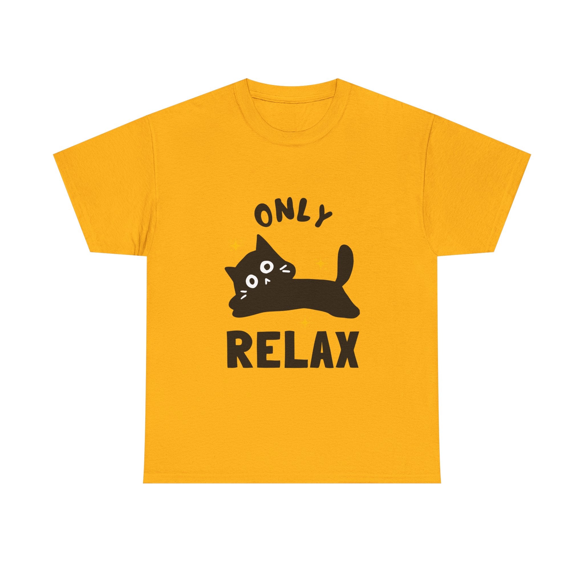 Cute Cat Relaxation Tee, Funny Cat Shirt, Gift for Cat Lovers, Casual Wear, Unisex Heavy Cotton Tee