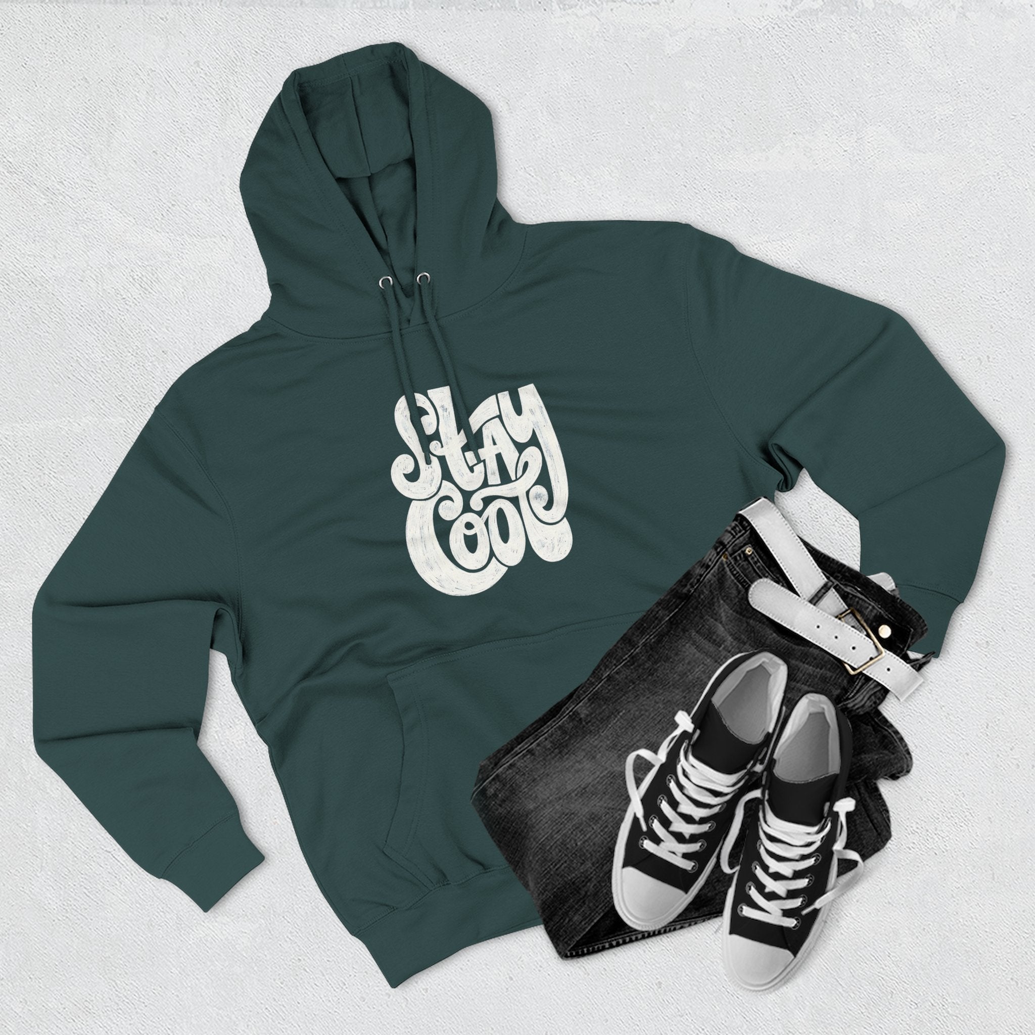 Cozy Graphic Hoodie with 'Stay Cool' Design, Perfect Gift for Casual Wear, Holiday Sweatshirt, Unisex Fashion