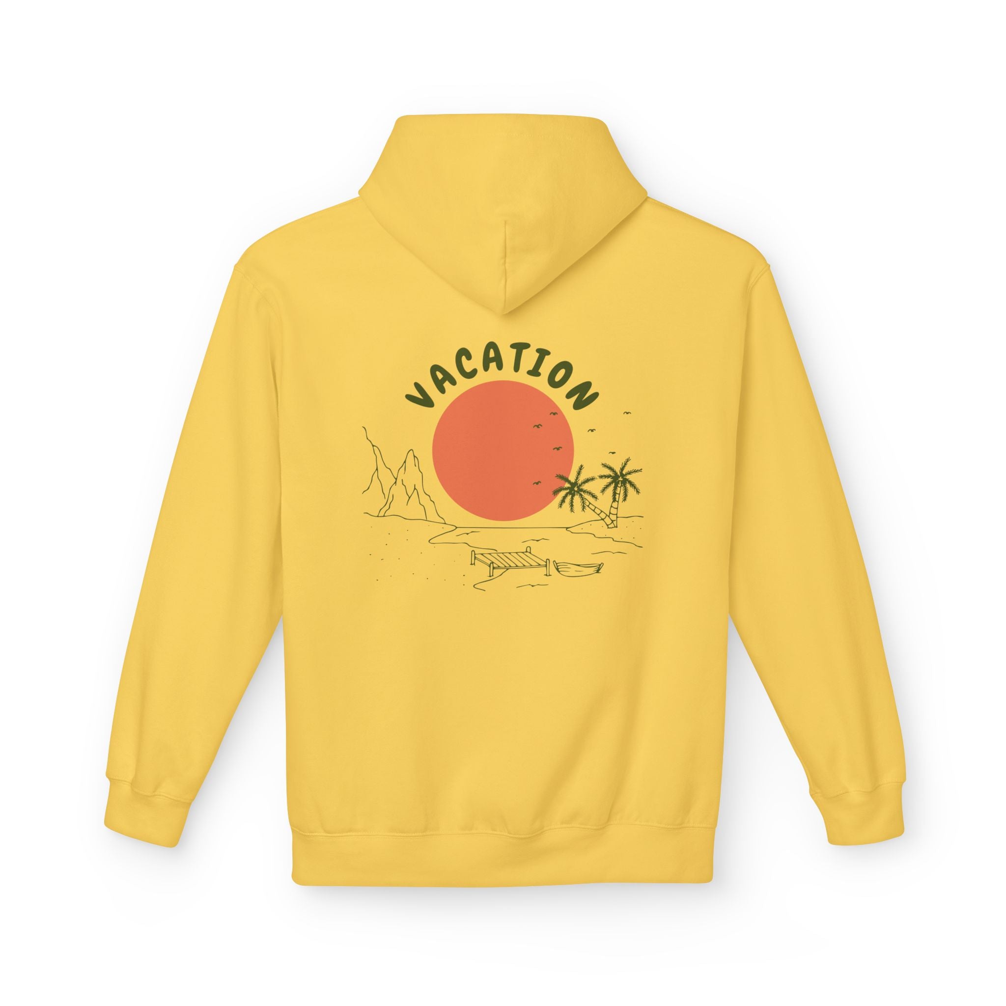 Vacation Graphic Hoodie — Retro Sunset Beach Pullover