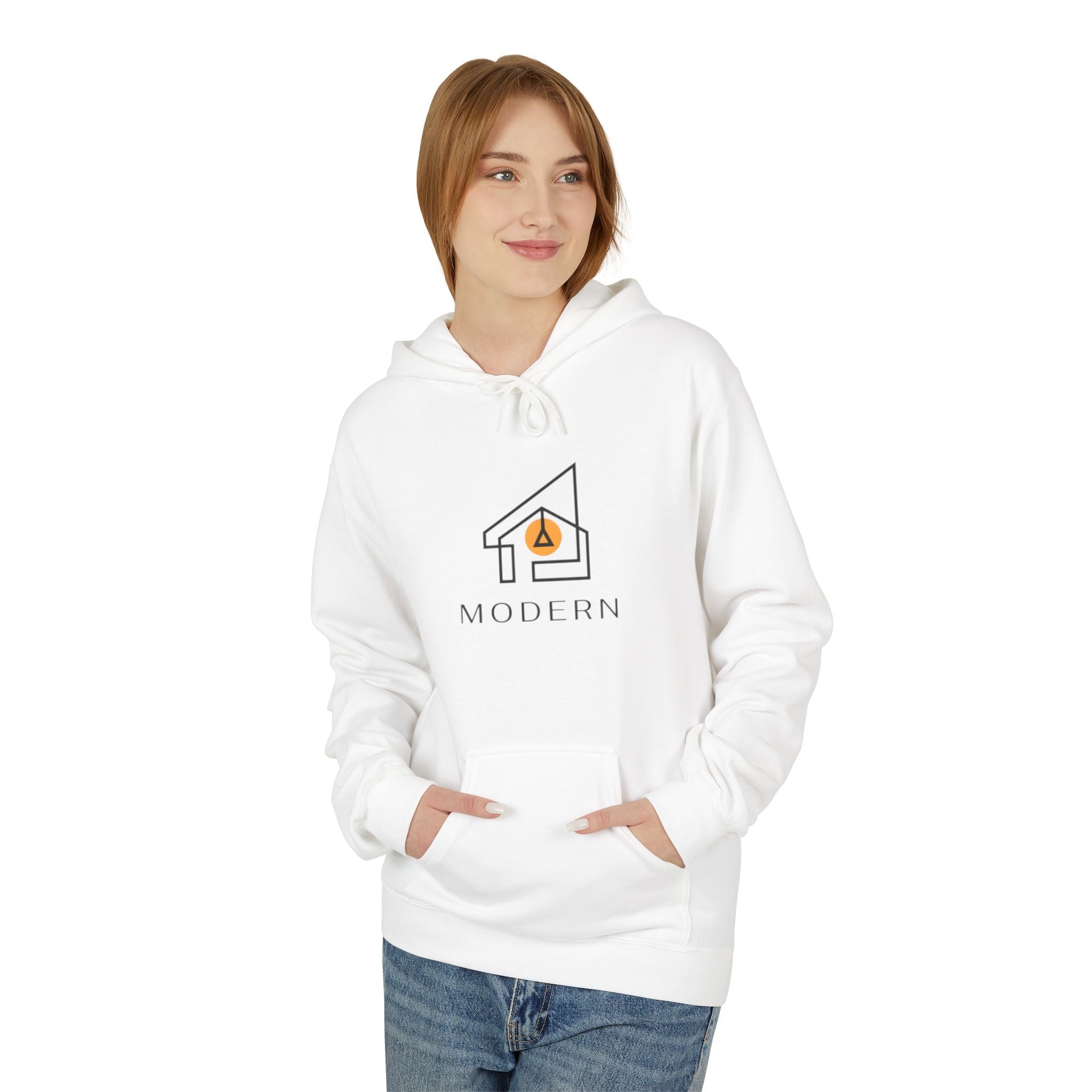 Modern House Logo Hoodie — Minimalist Real Estate Graphic Sweatshirt