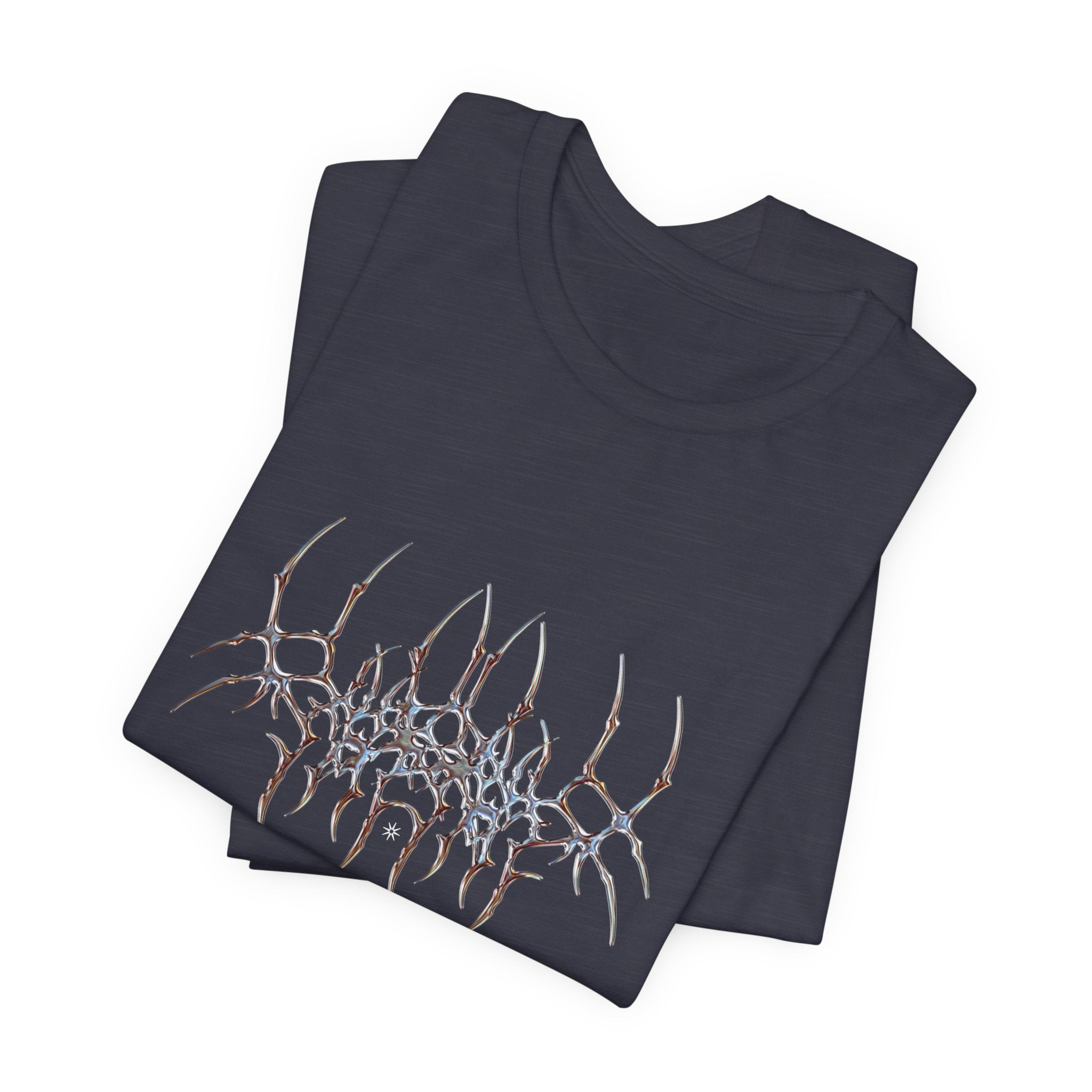 Gothic Spider Web Graphic Tee — Trippy Dark Metal Design