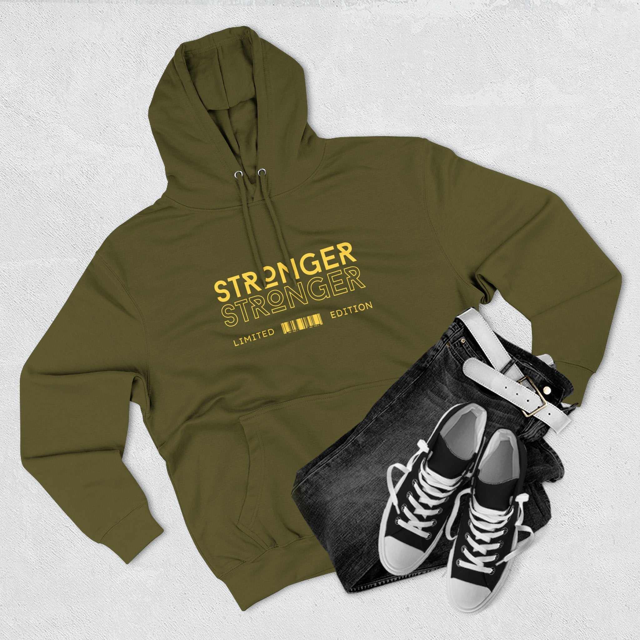Stronger Stronger Limited Edition Hoodie — Motivational Graphic Fleece Hoodie