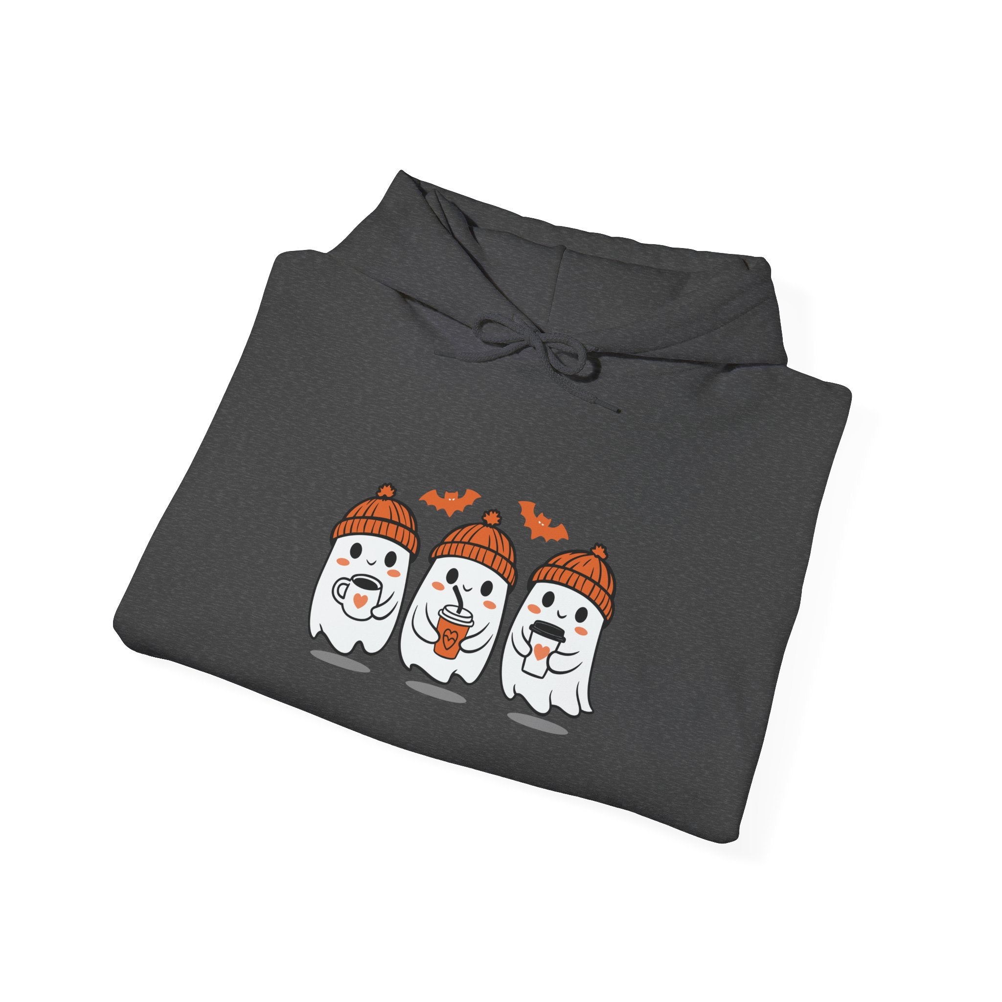 Festive Ghost Hoodie with Holiday Charm, Perfect for Halloween, Cozy Gift for Friends, Unisex Pullover, Casual Wear, Fall Celebration
