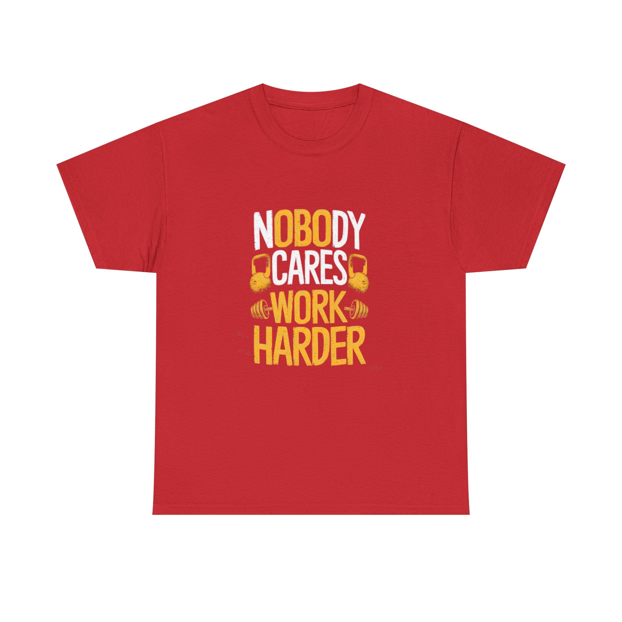 Workout Tee — "Nobody Cares, Work Harder" Motivational Gym T‑Shirt
