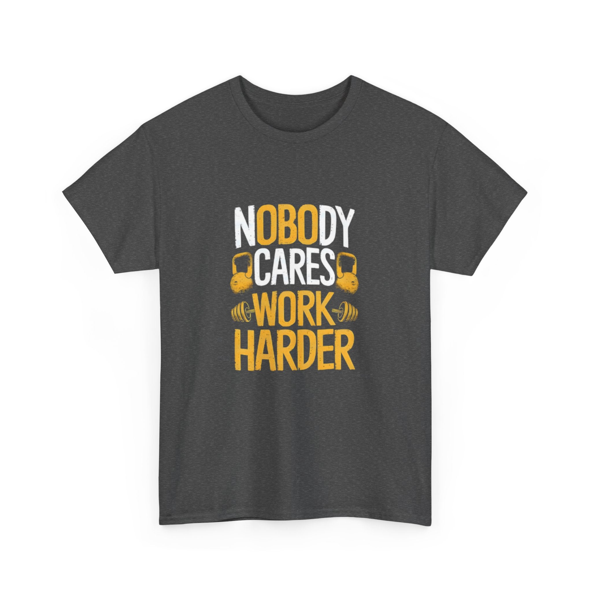Workout Tee — "Nobody Cares, Work Harder" Motivational Gym T‑Shirt
