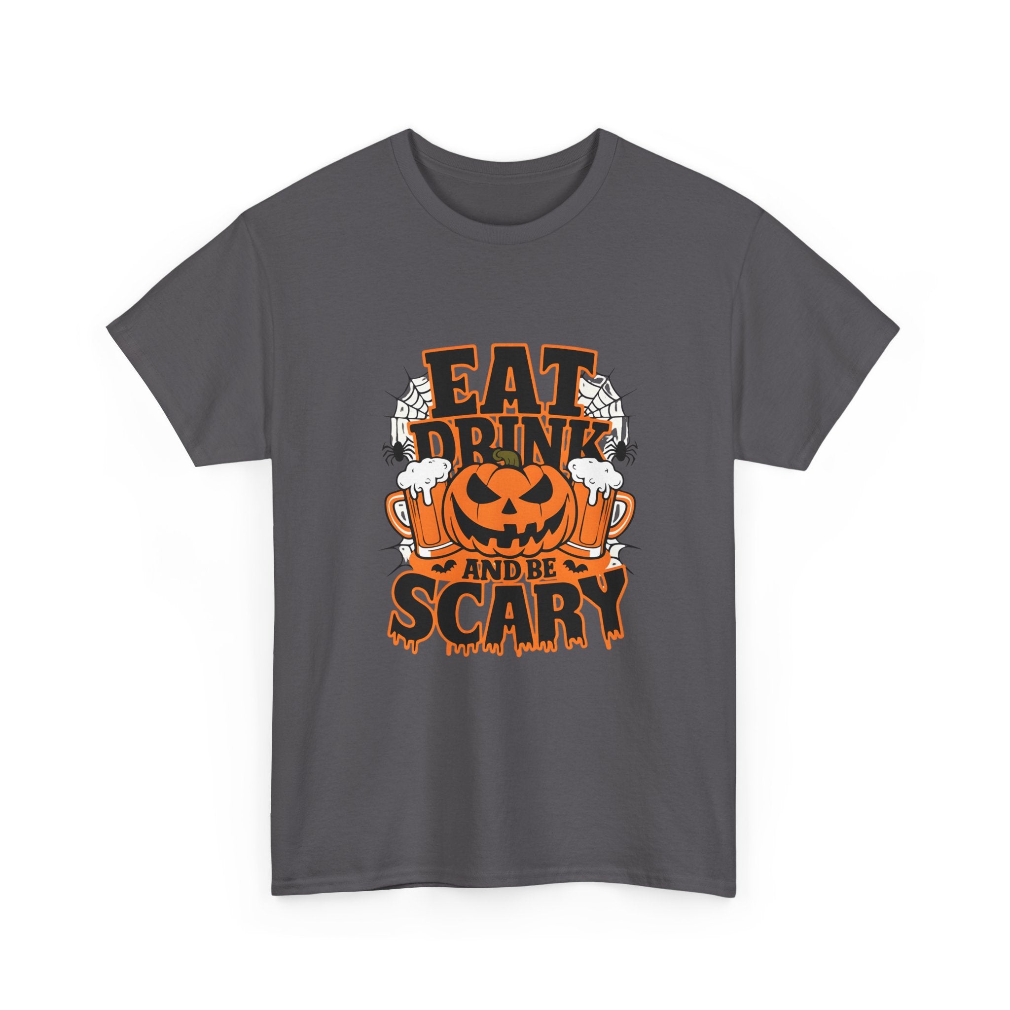 Halloween Fun Unisex Tee - Eat, Drink, and Be Scary Shirt, Autumn Apparel, Spooky Party T-Shirt, October Fest Top, Halloween Gift