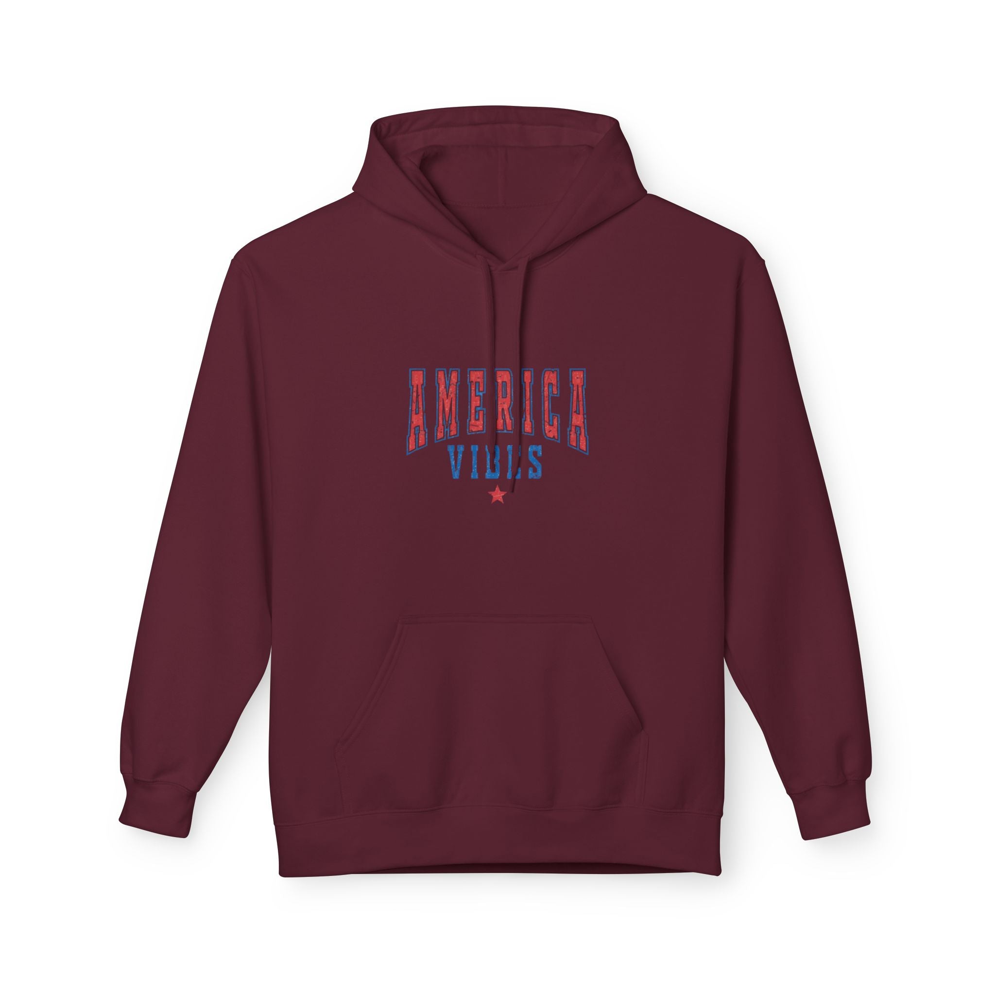 America Vibes Hoodie — Patriotic Red White & Blue Pullover
