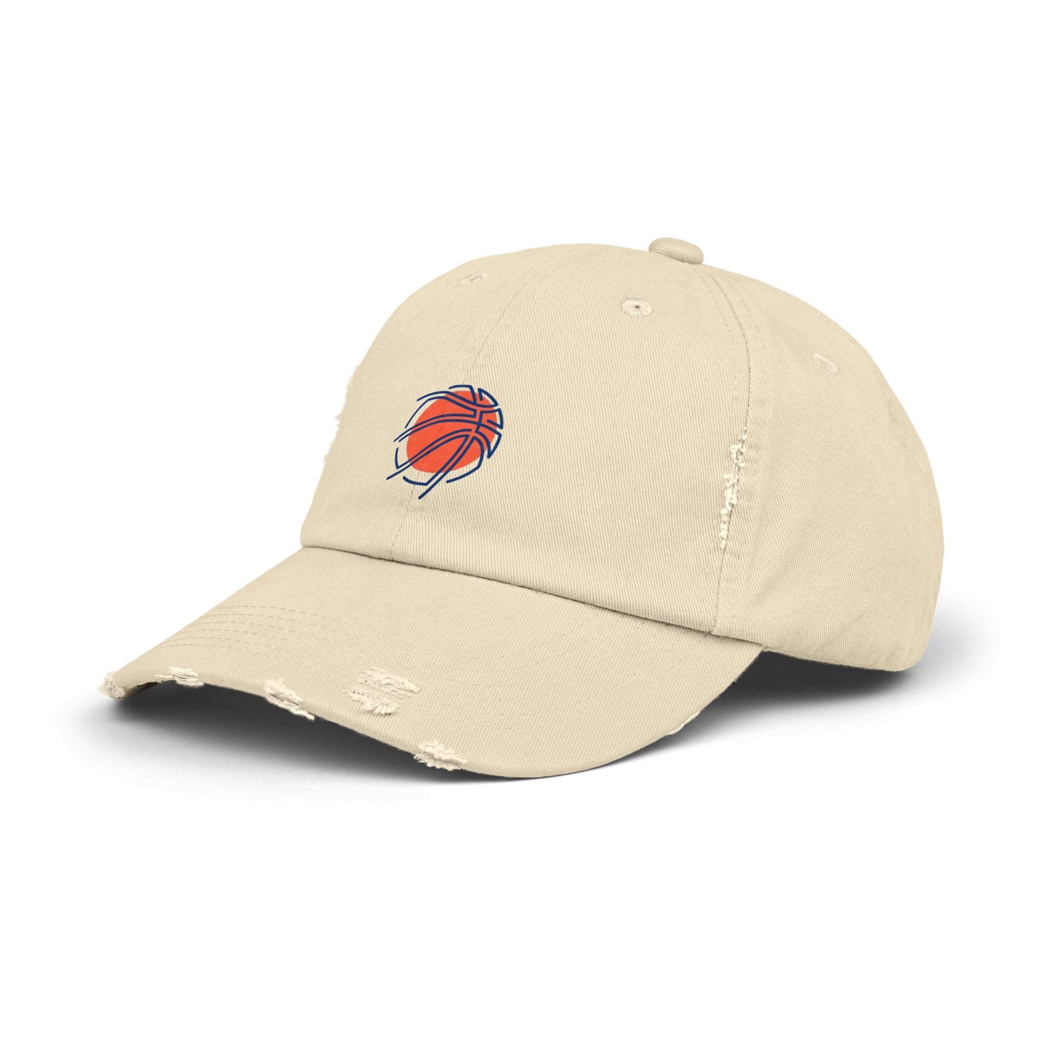 Distressed Basketball Dad Hat — Vintage Worn Hoop Cap