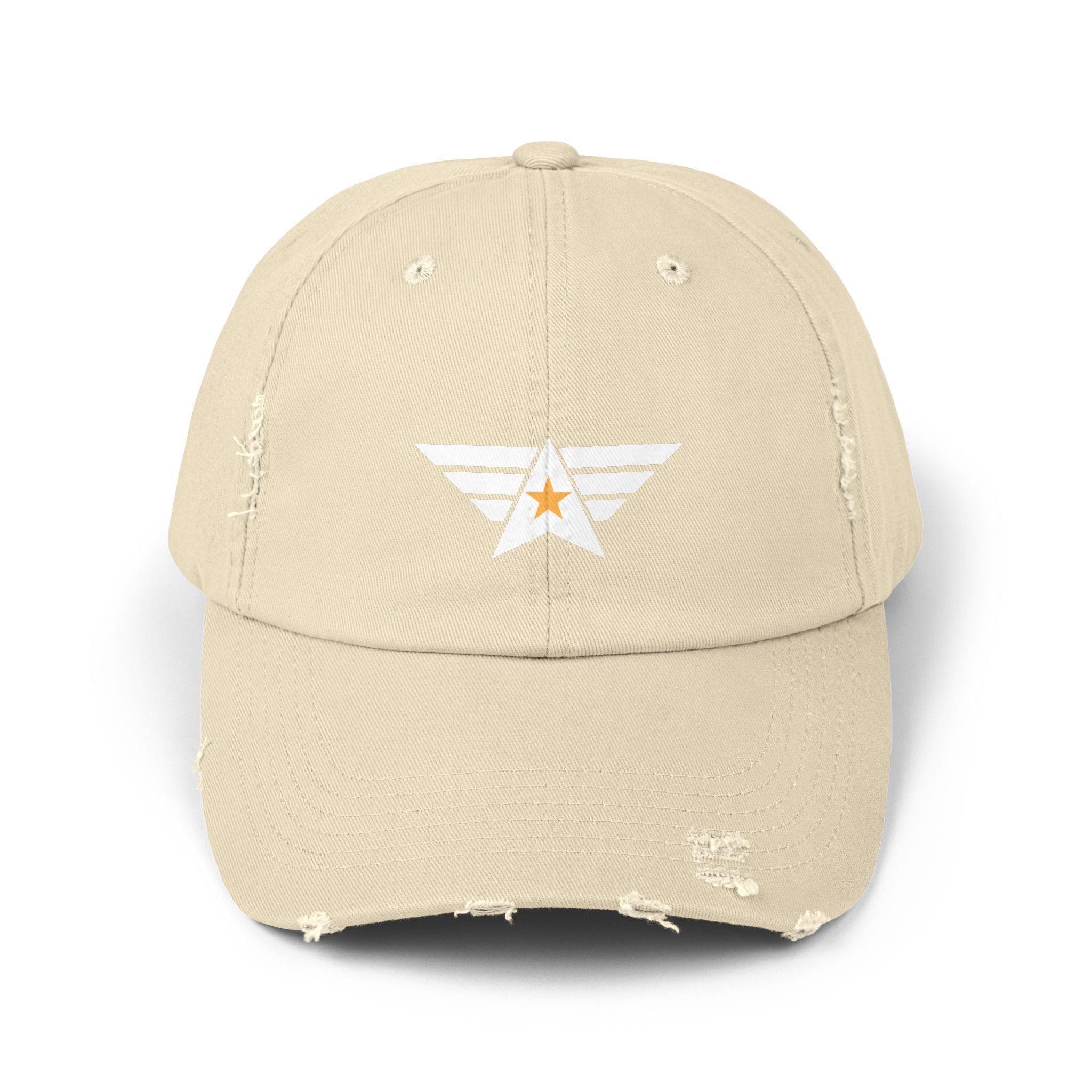 Distressed Unisex Cap with Star Emblem