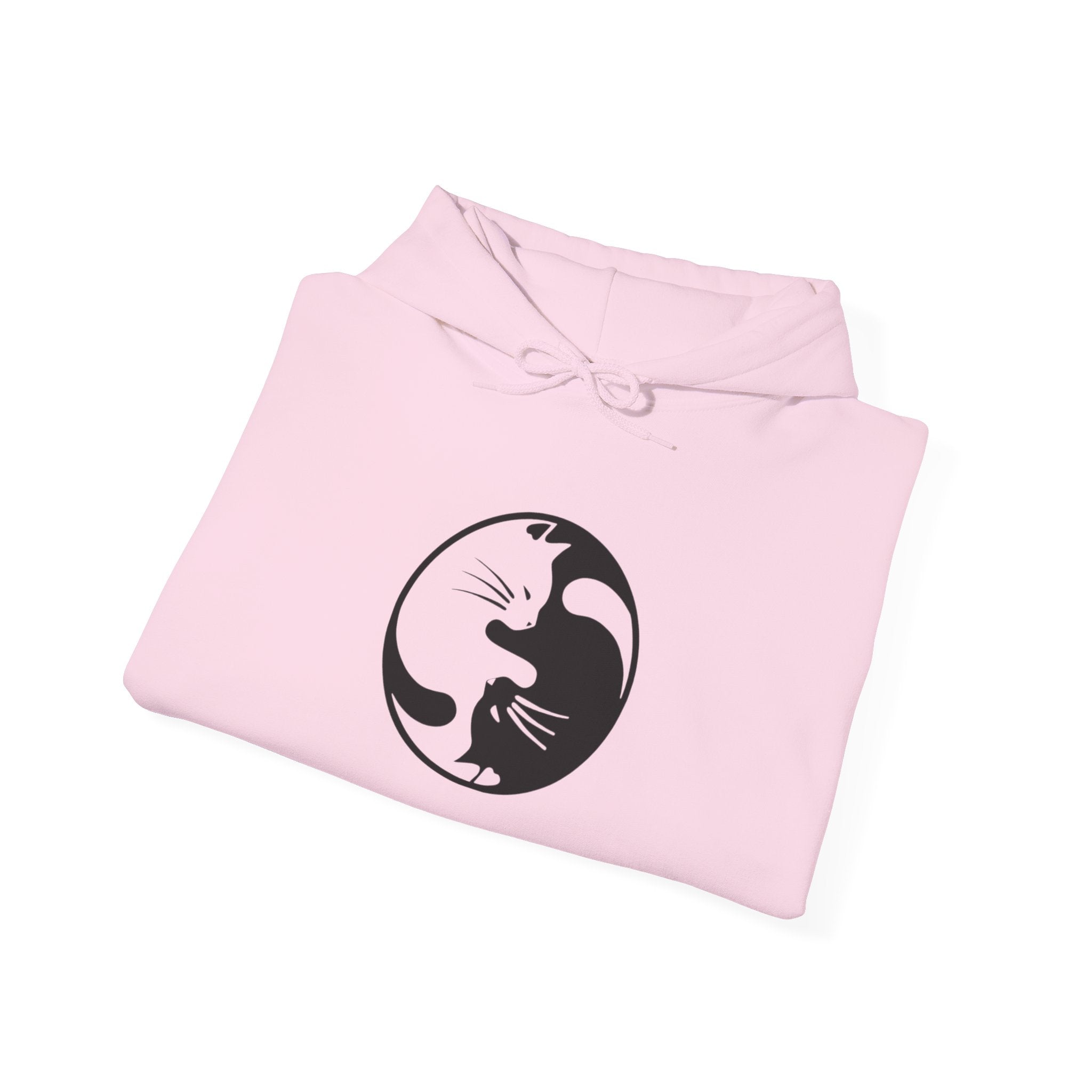 Cat Yin Yang Unisex Hoodie, Cozy Cat Lover Sweatshirt, Perfect Gift for Pet Owners, Trendy Casual Wear, Ideal for Everyday Comfort