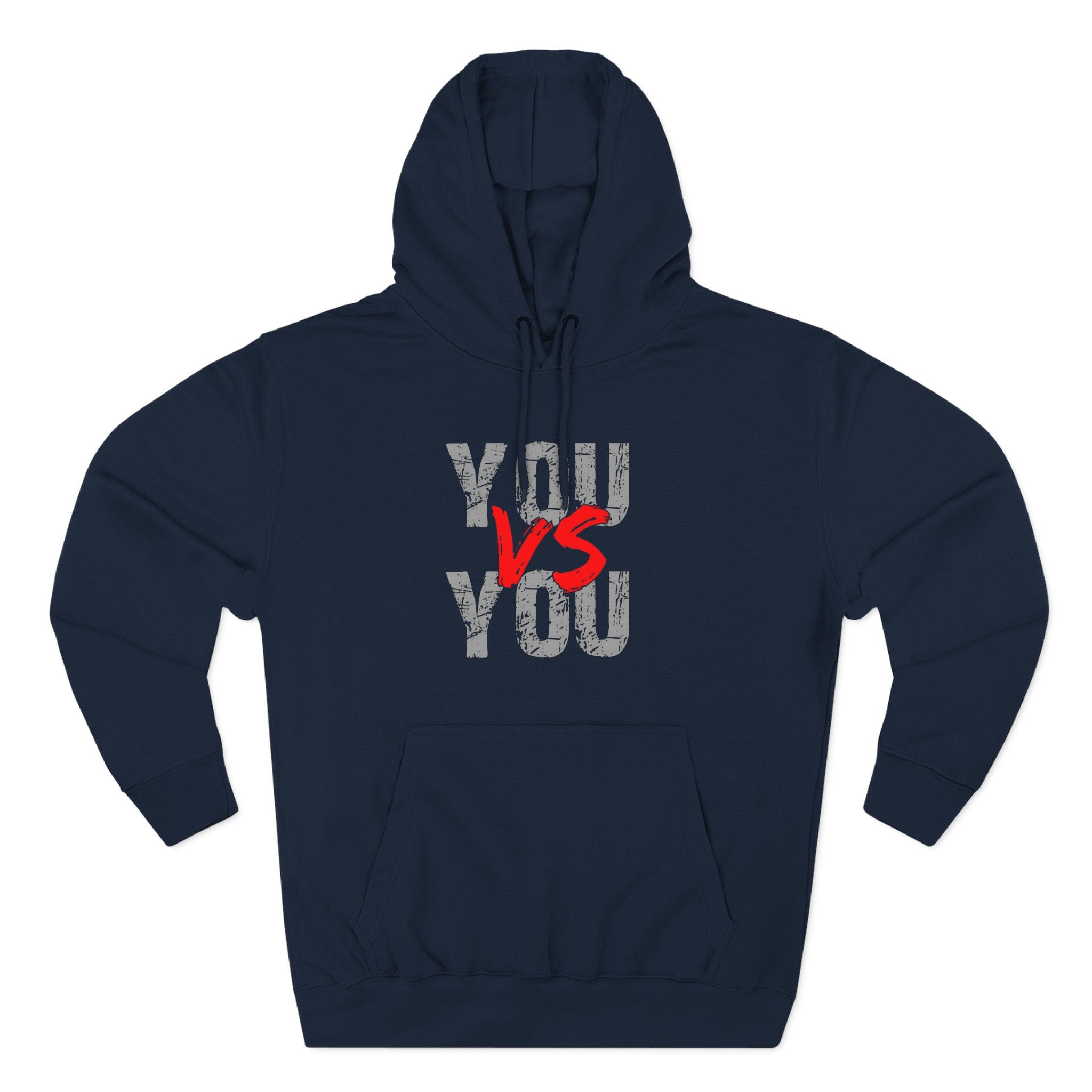 YOU vs YOU Three-Panel Fleece Hoodie, Motivational Sweatshirt, Unisex Hoodie, Workout Apparel, Self-Improvement Gift