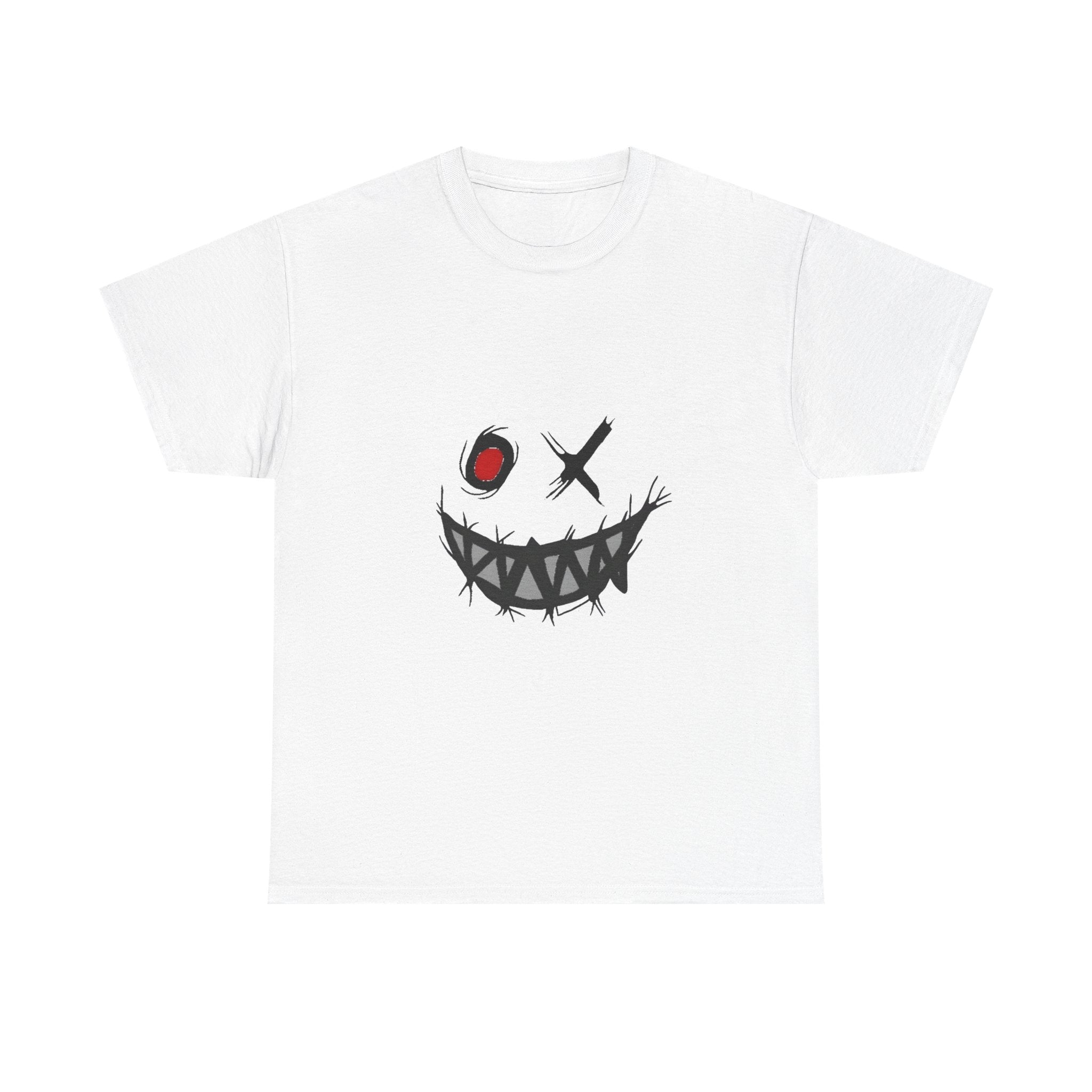 Playful Smile Unisex Heavy Cotton Tee - Perfect for Halloween, Gift for Friends, Casual Wear, Graphic Tee, Unique Style