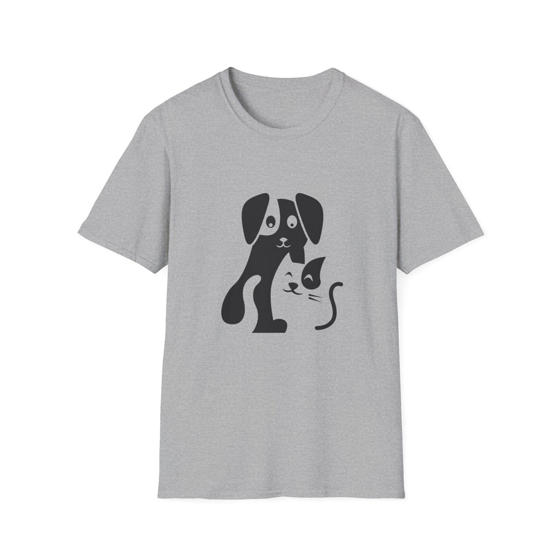 Pet Lovers T-Shirt — Minimal Dog and Cat Silhouette Tee