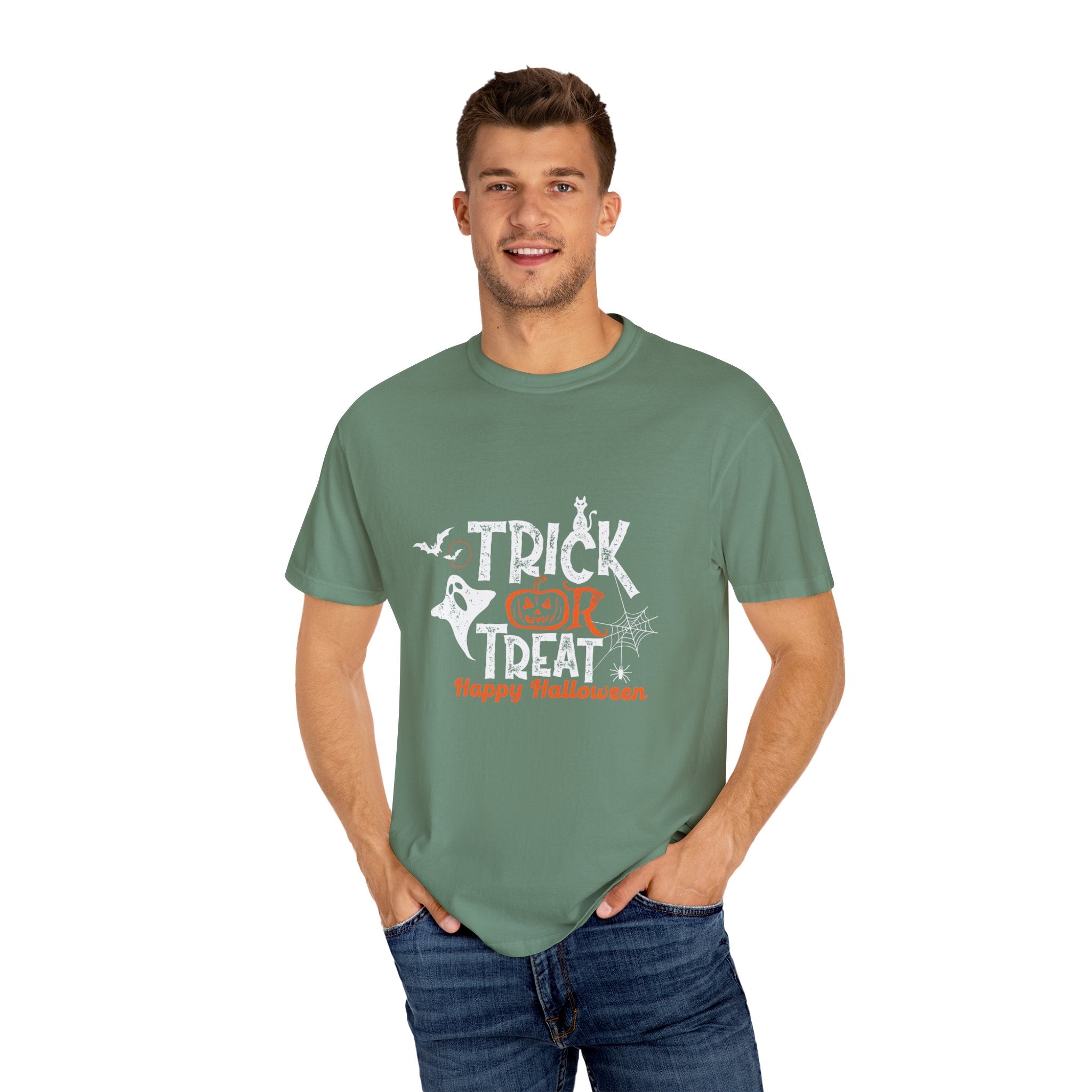 Halloween Trick or Treat T-Shirt, Spooky T-Shirt, Unisex Halloween Apparel, Funny Halloween Gift, October Party Shirt, Casual Halloween Wear