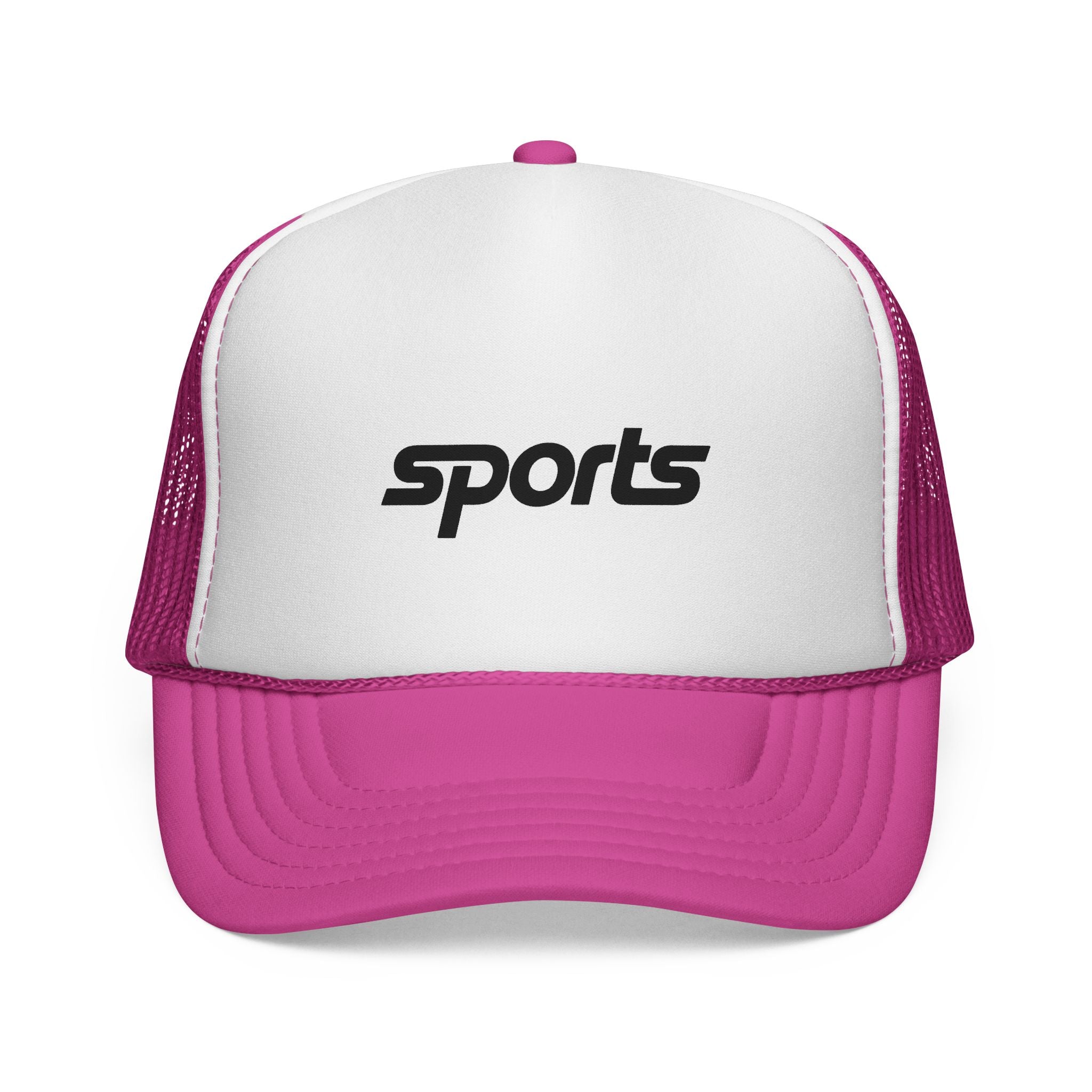 Red 'sports' Trucker Cap — Retro Athletic Mesh Hat