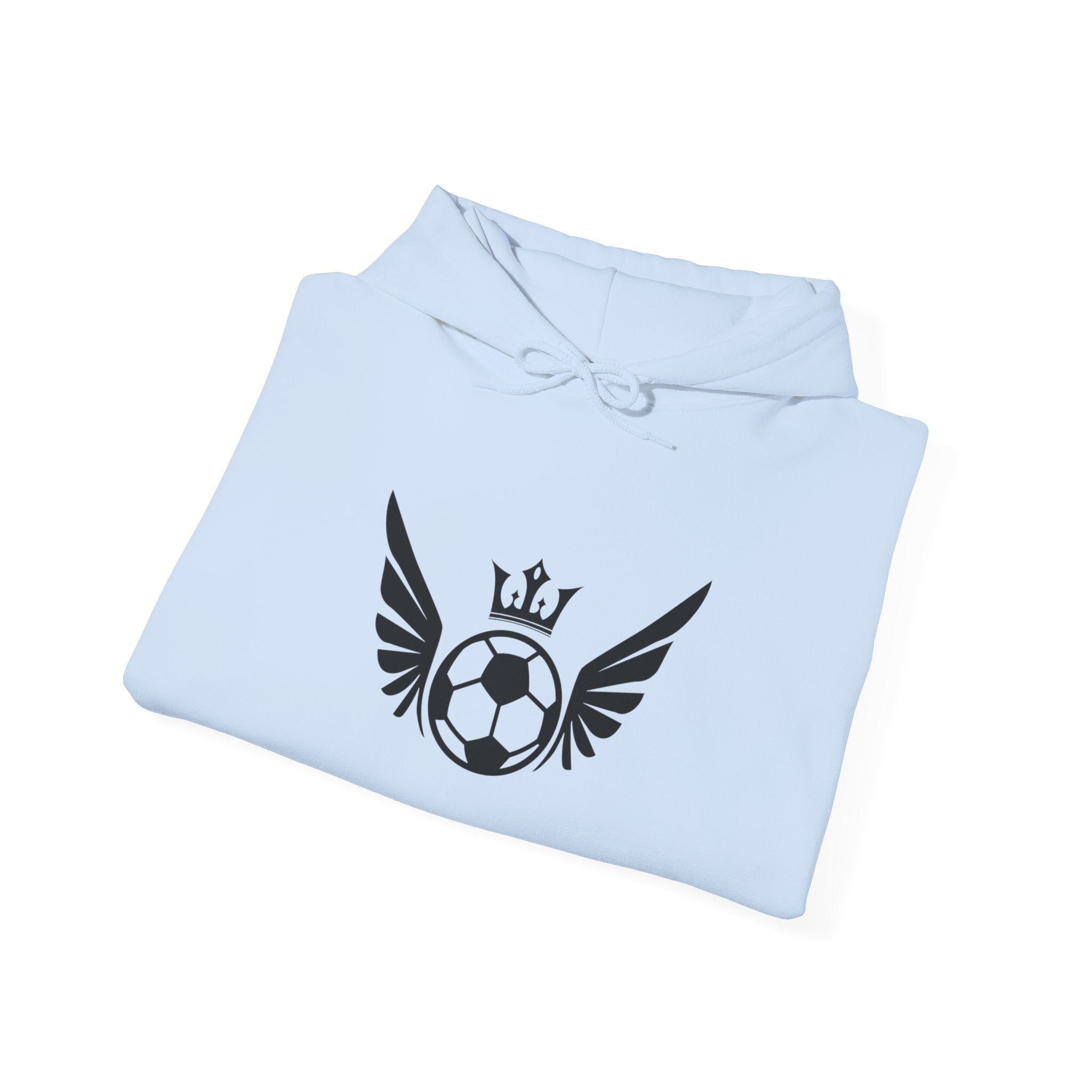 King of Soccer Winged Ball Hoodie — Crowned Football Graphic Sweatshirt