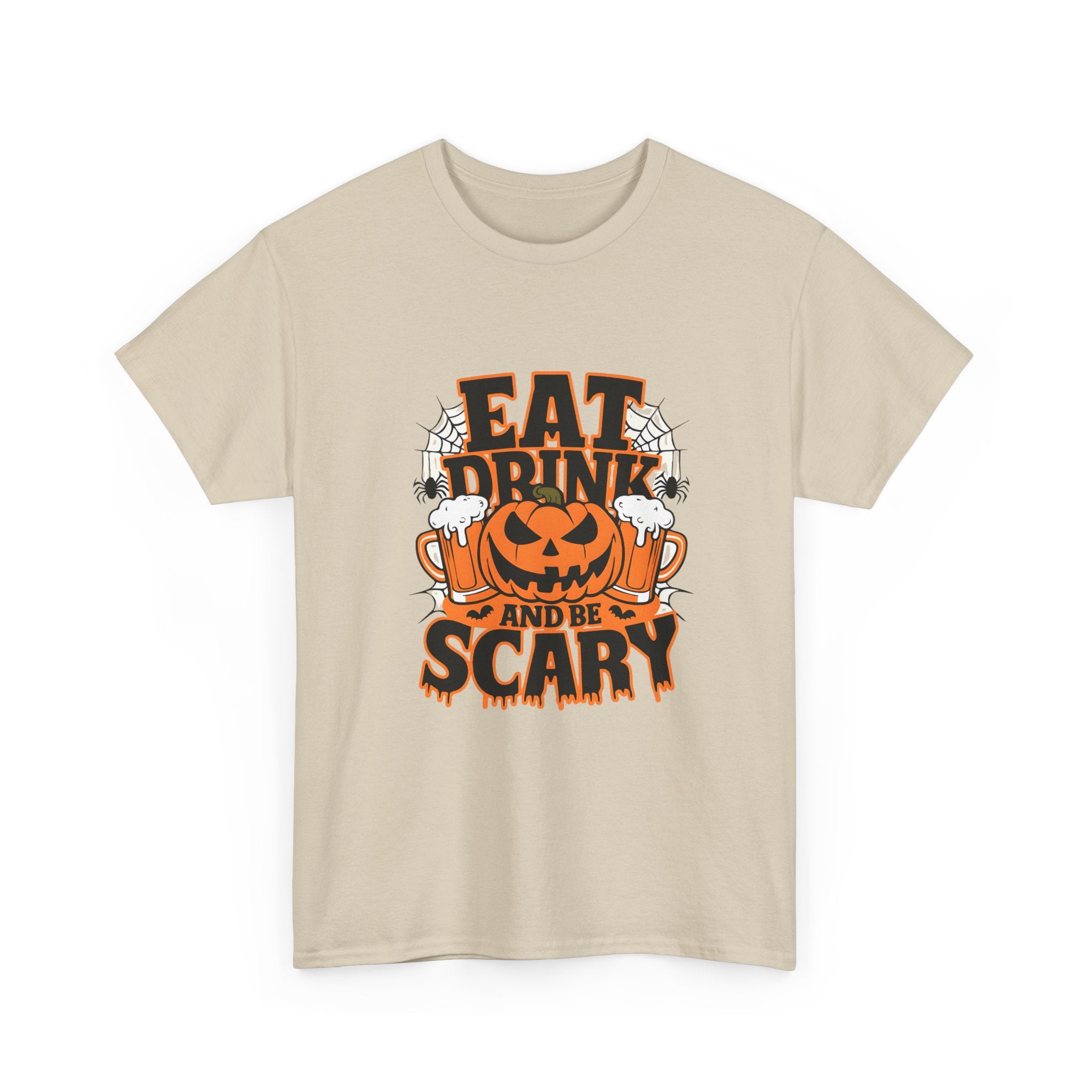 Halloween Fun Unisex Tee - Eat, Drink, and Be Scary Shirt, Autumn Apparel, Spooky Party T-Shirt, October Fest Top, Halloween Gift