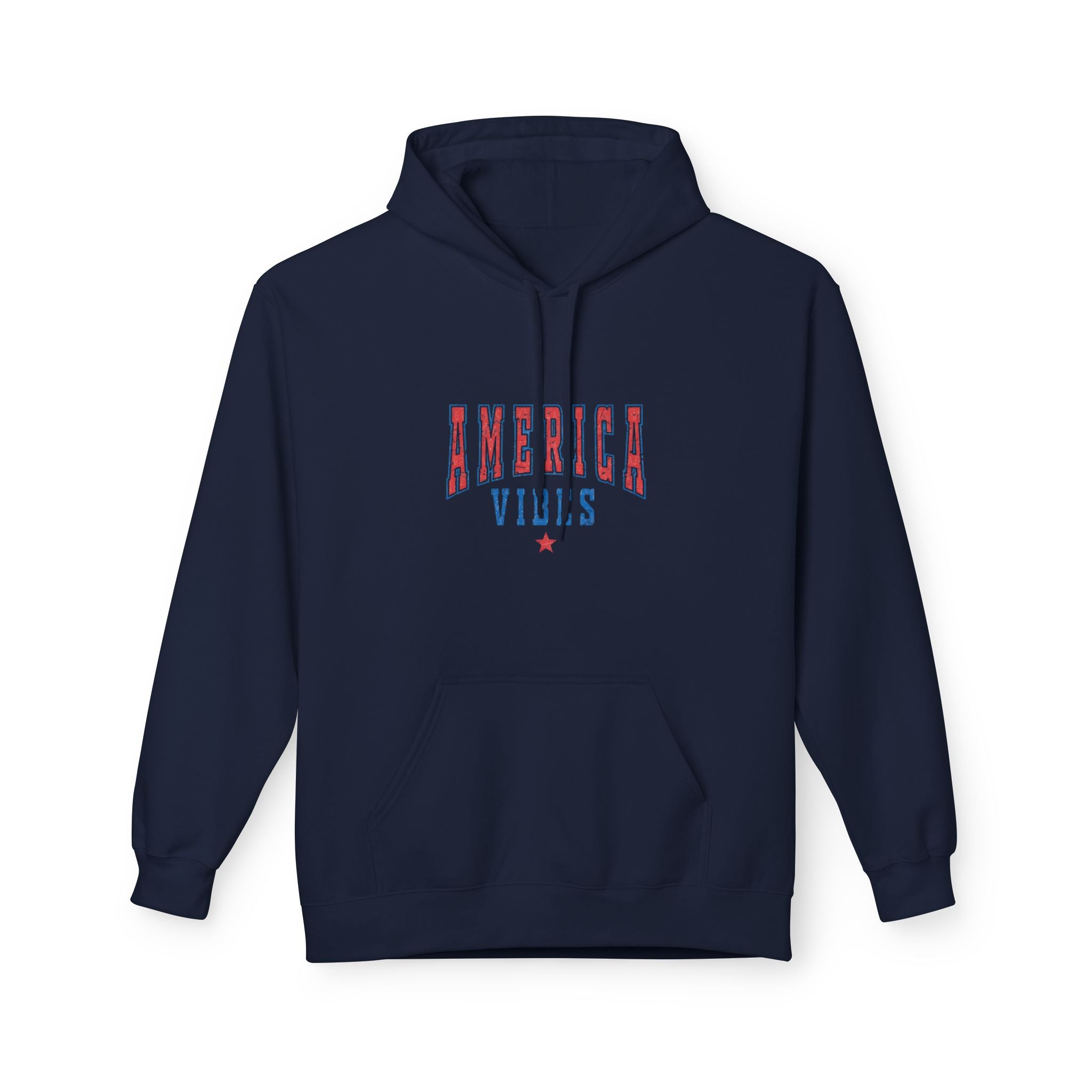America Vibes Hoodie — Patriotic Red White & Blue Pullover