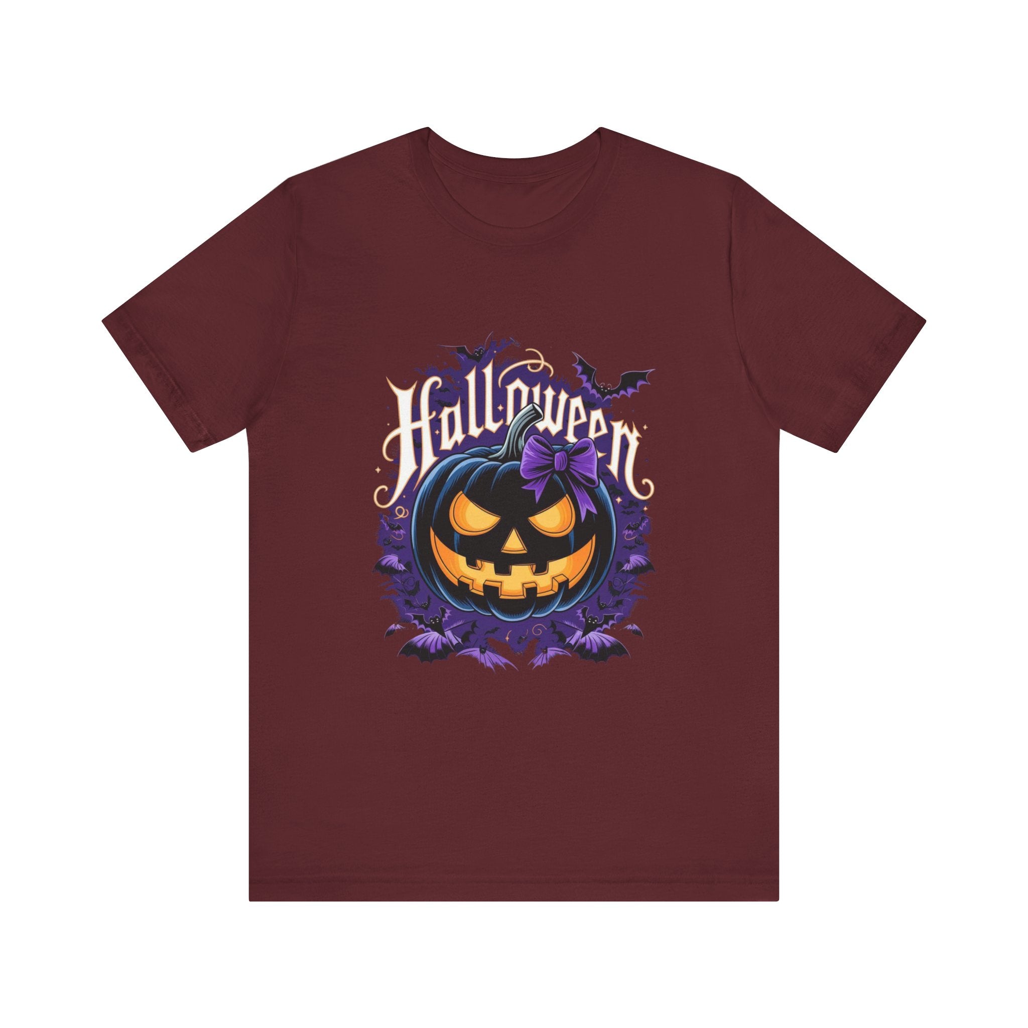 Halloween Pumpkin Tee - Unisex Jersey Short Sleeve Shirt, Spooky Season Wear, Fall Fashion, Halloween Party Outfit, Ghostly Fun