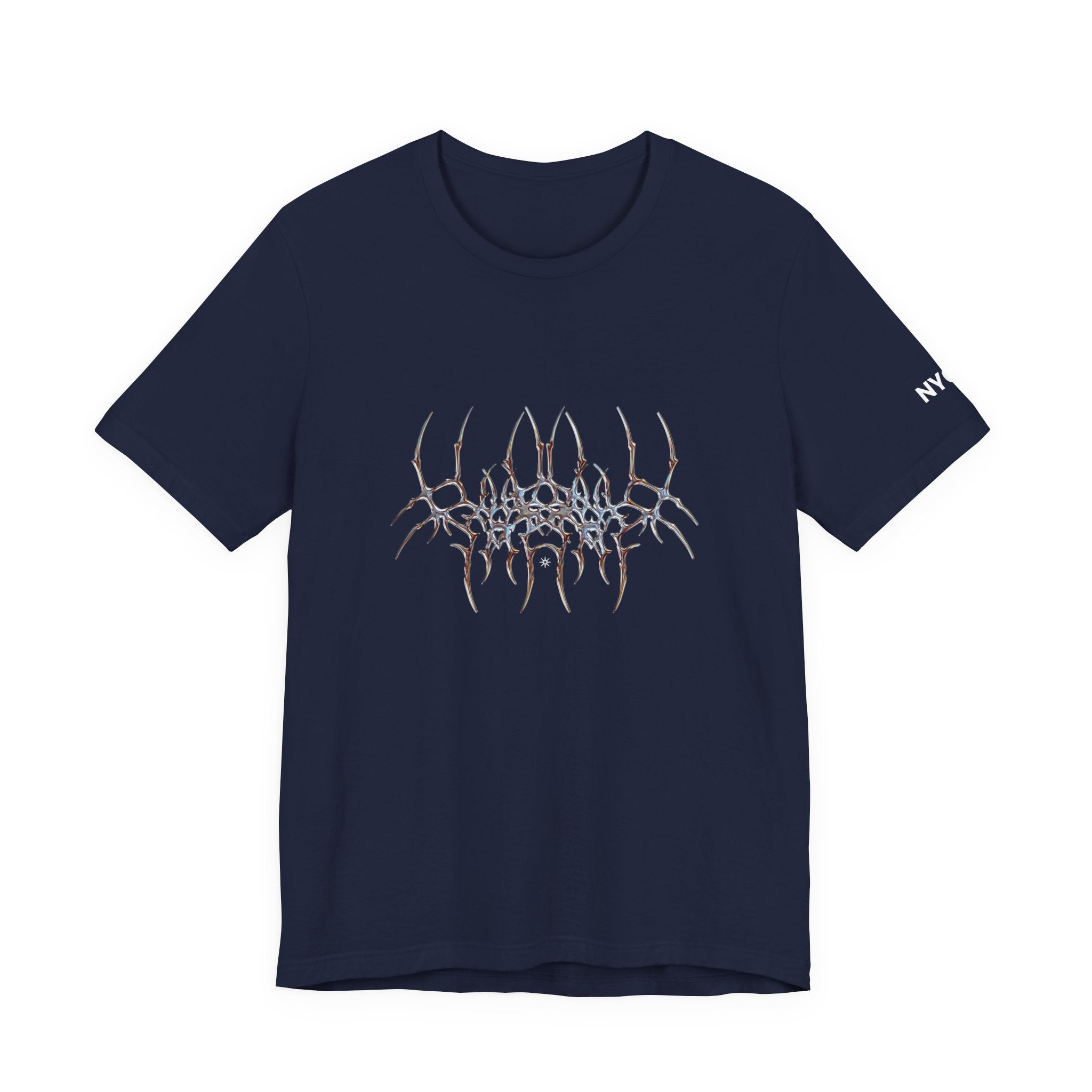 Gothic Spider Web Graphic Tee — Trippy Dark Metal Design