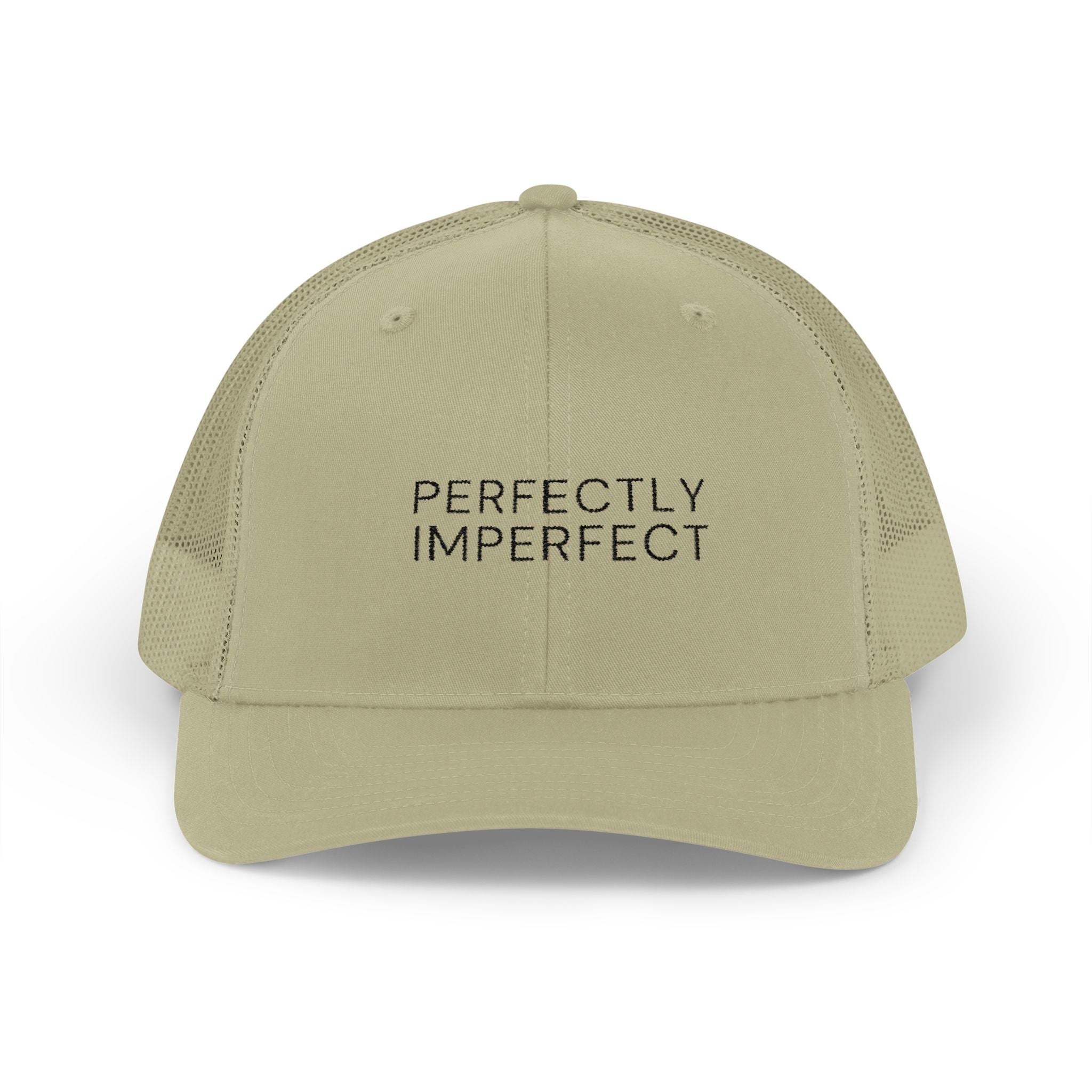 Trucker Cap — "Perfectly Imperfect" Embroidered Mesh Snapback