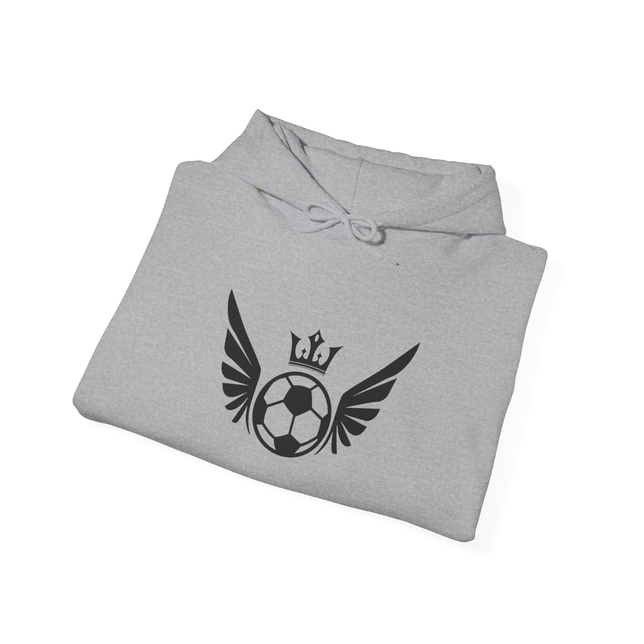 King of Soccer Winged Ball Hoodie — Crowned Football Graphic Sweatshirt