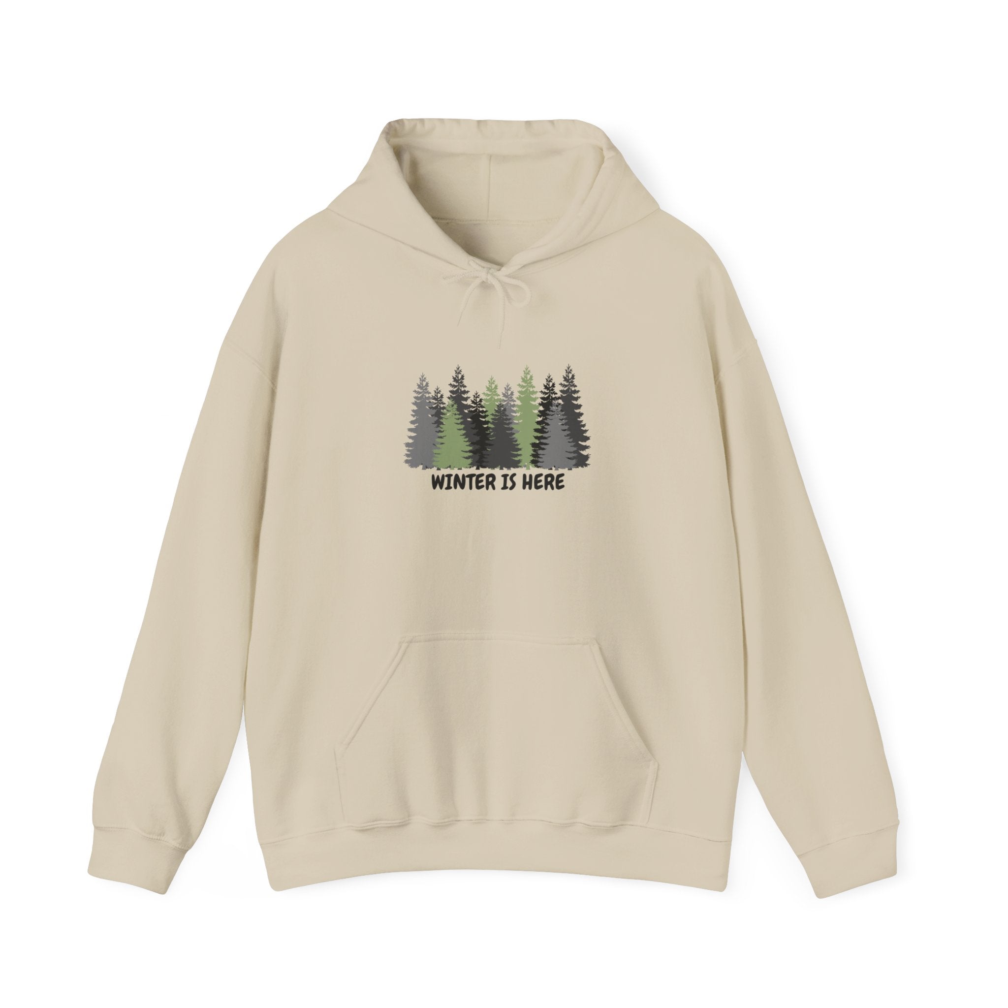 Winter Is Here Hoodie – Pine Forest Graphic Winter Sweatshirt