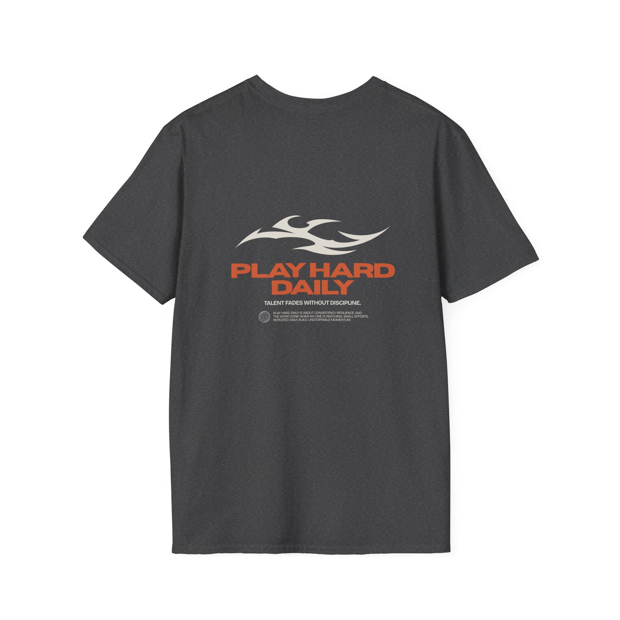 Play Hard Daily Graphic T-Shirt — Flame Logo Streetwear Tee
