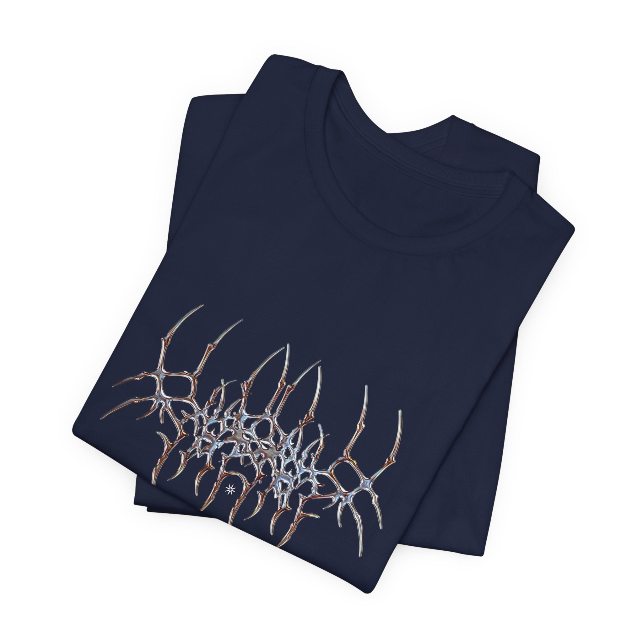 Gothic Spider Web Graphic Tee — Trippy Dark Metal Design