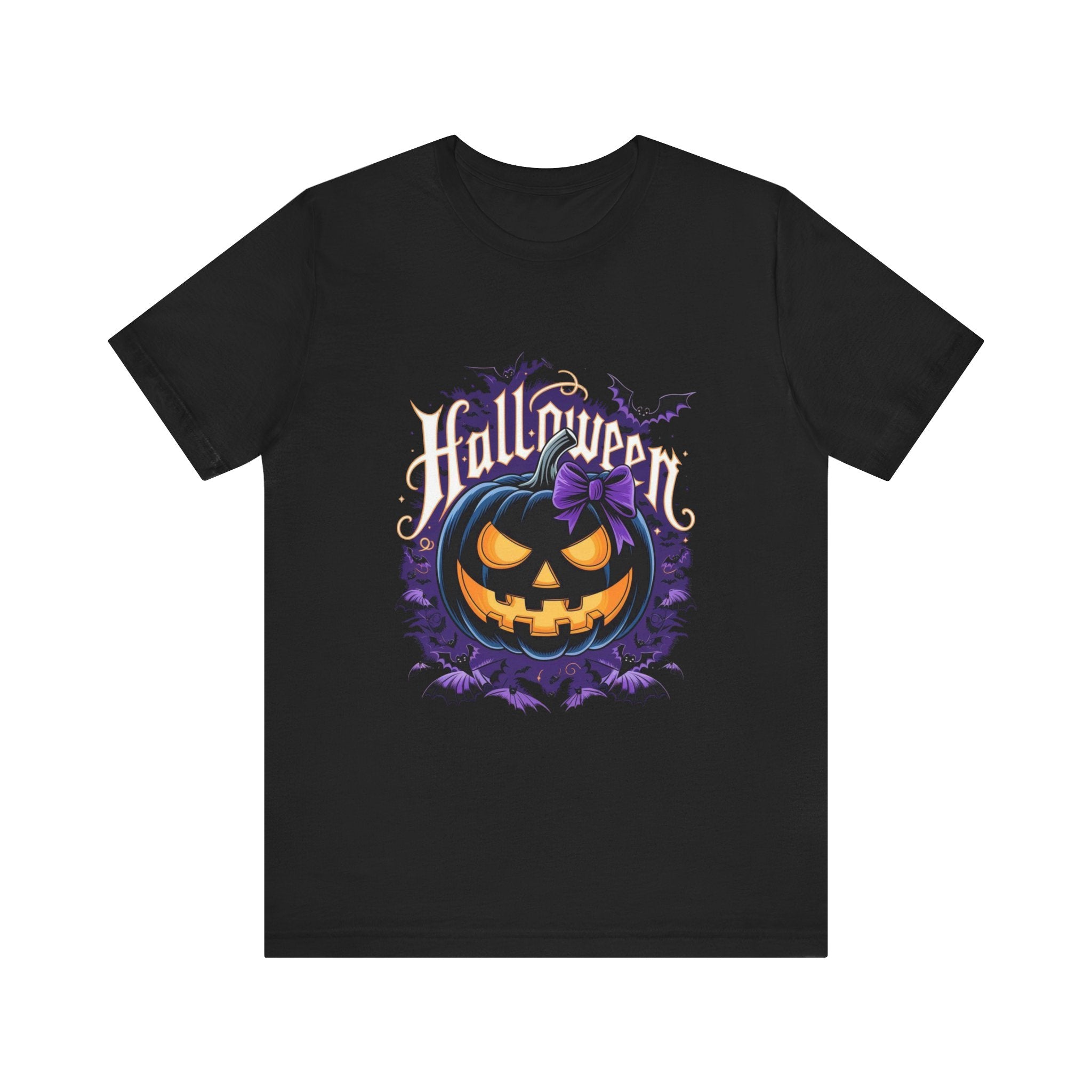 Halloween Pumpkin Tee - Unisex Jersey Short Sleeve Shirt, Spooky Season Wear, Fall Fashion, Halloween Party Outfit, Ghostly Fun