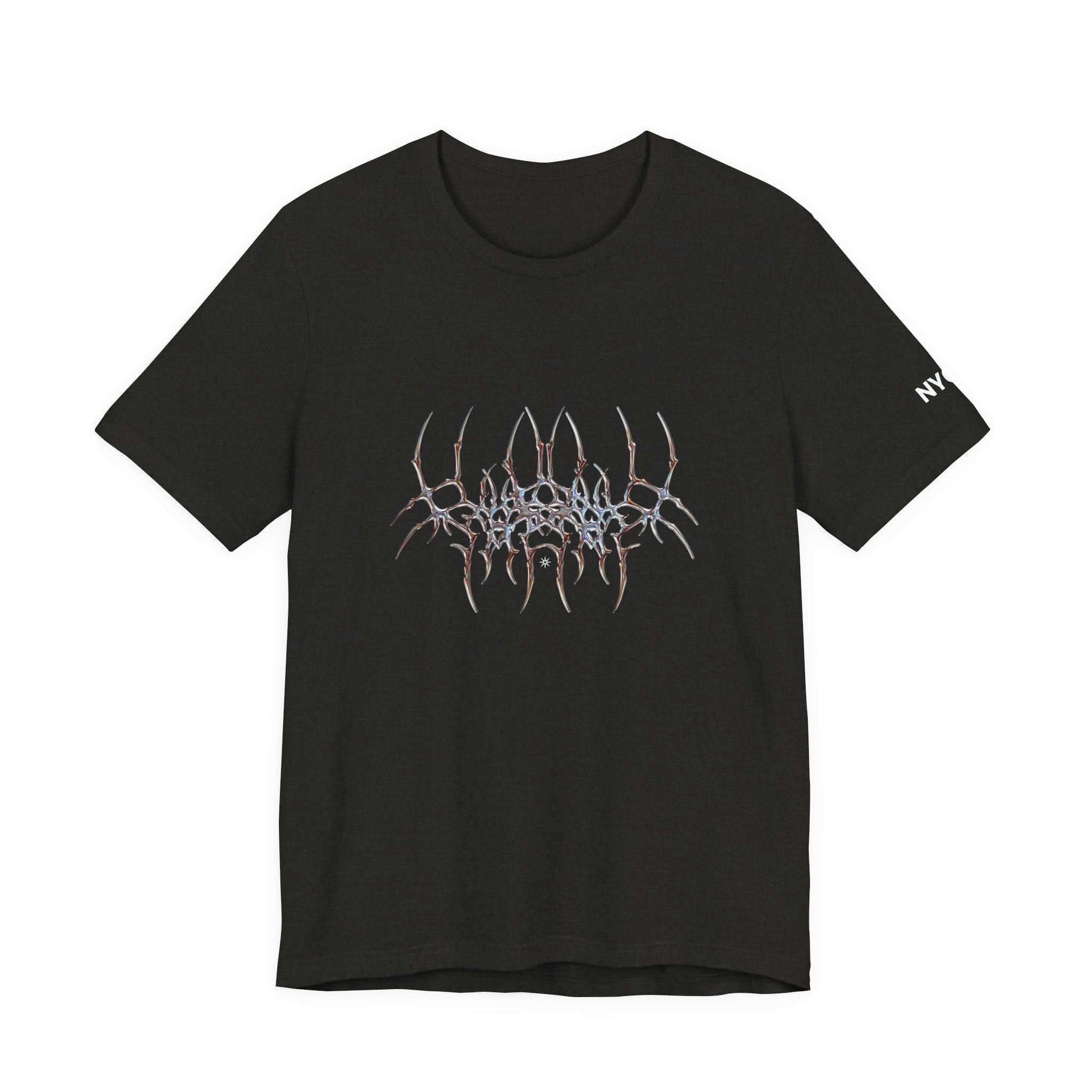 Gothic Spider Web Graphic Tee — Trippy Dark Metal Design