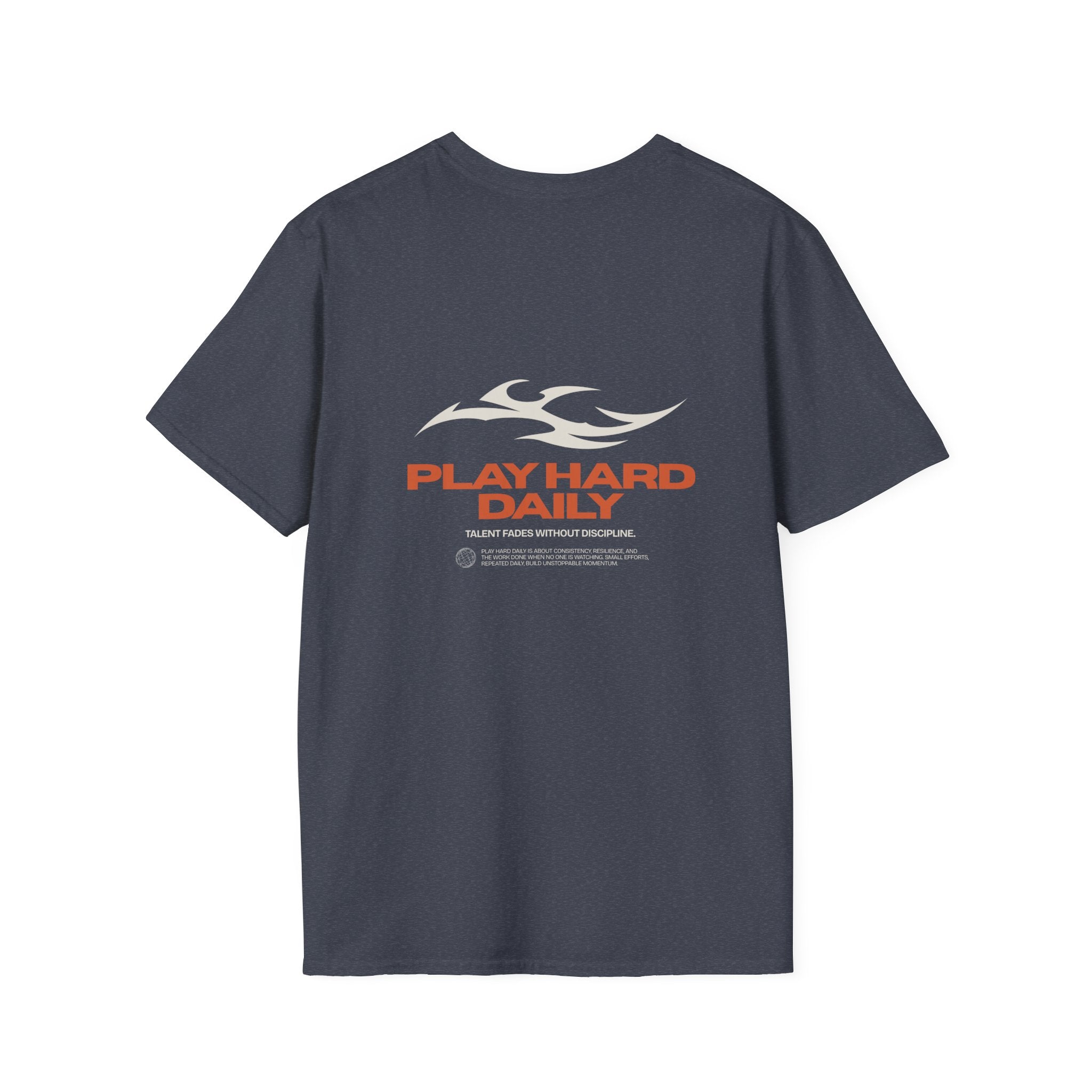 Play Hard Daily Graphic T-Shirt — Flame Logo Streetwear Tee