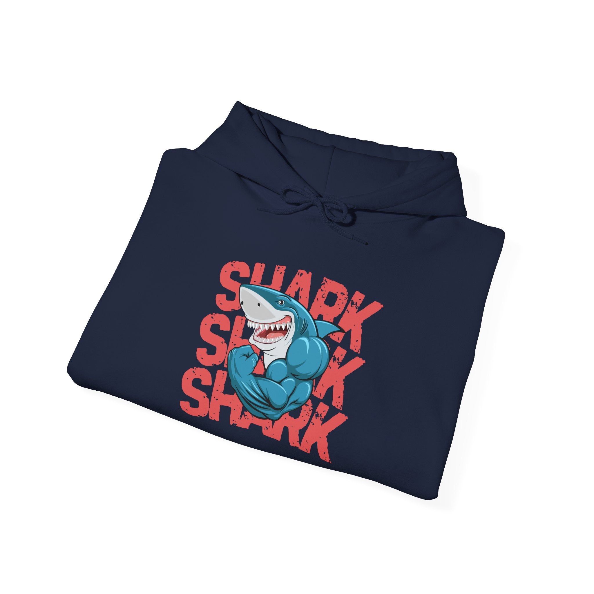 Shark Attack Hoodie - Unisex Heavy Blend Sweatshirt, Graphic Shark Apparel, Ocean Lover Gift, Fun Beachwear, Surfing Fashion